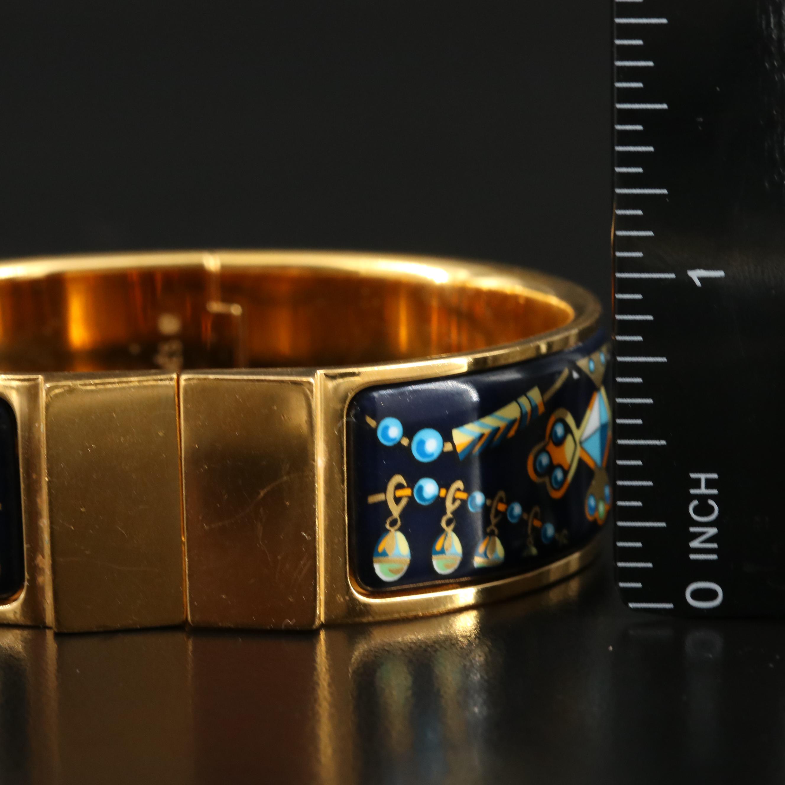 Hermès Enamel Wide Bracelet with Box