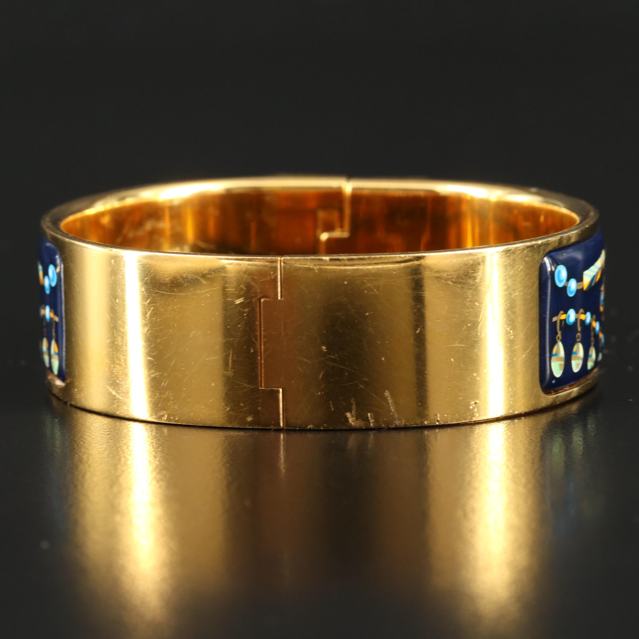 Hermès Enamel Wide Bracelet with Box