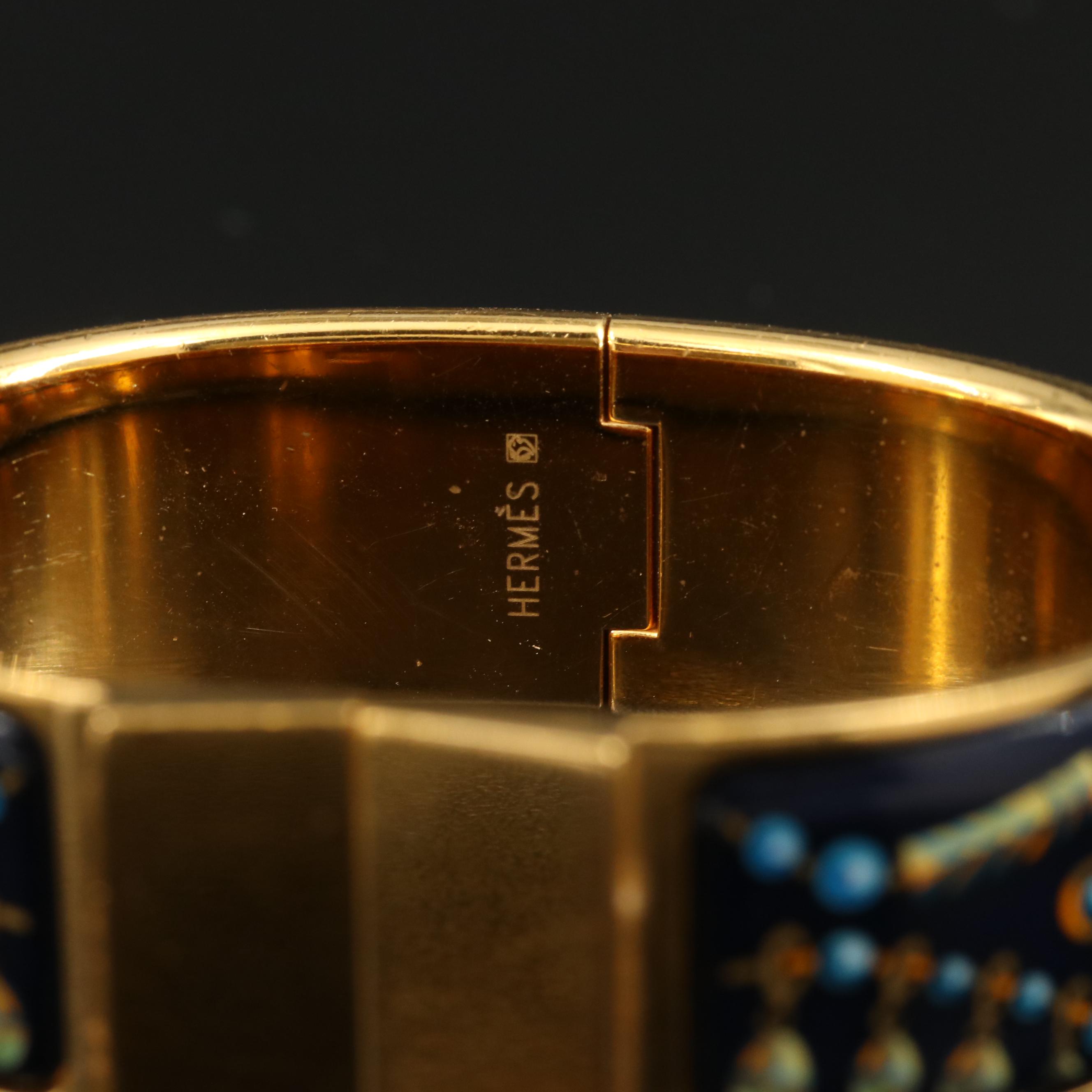 Hermès Enamel Wide Bracelet with Box