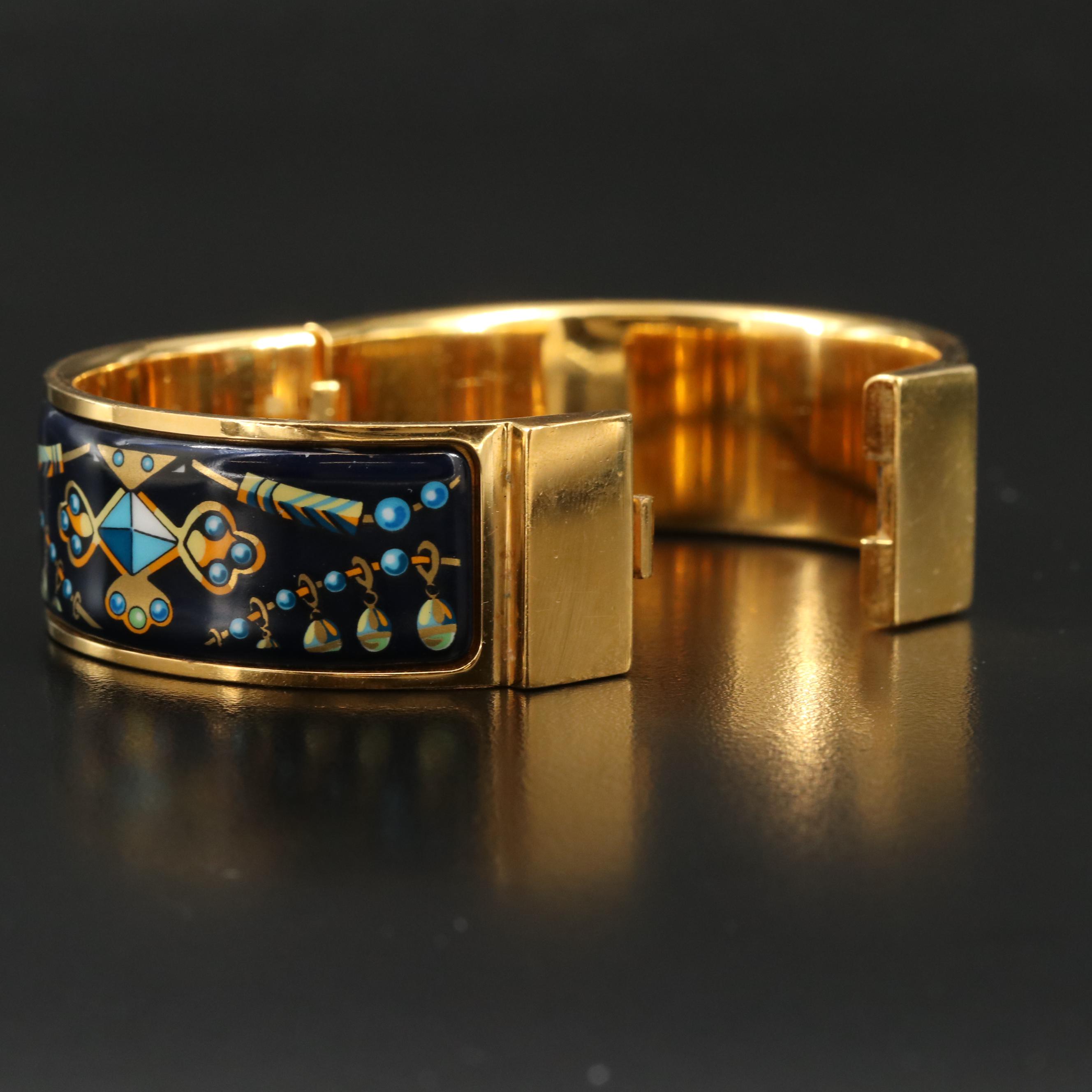 Hermès Enamel Wide Bracelet with Box