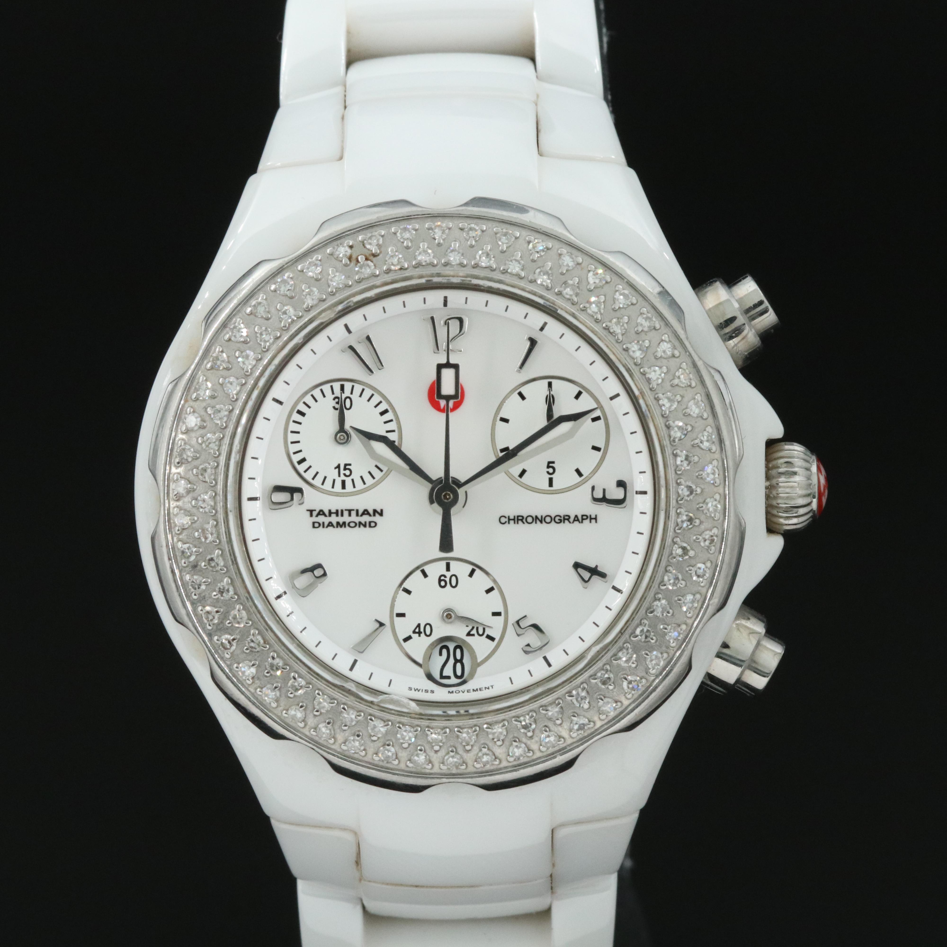 Michele Tahitian Ceramic Diamond Watch