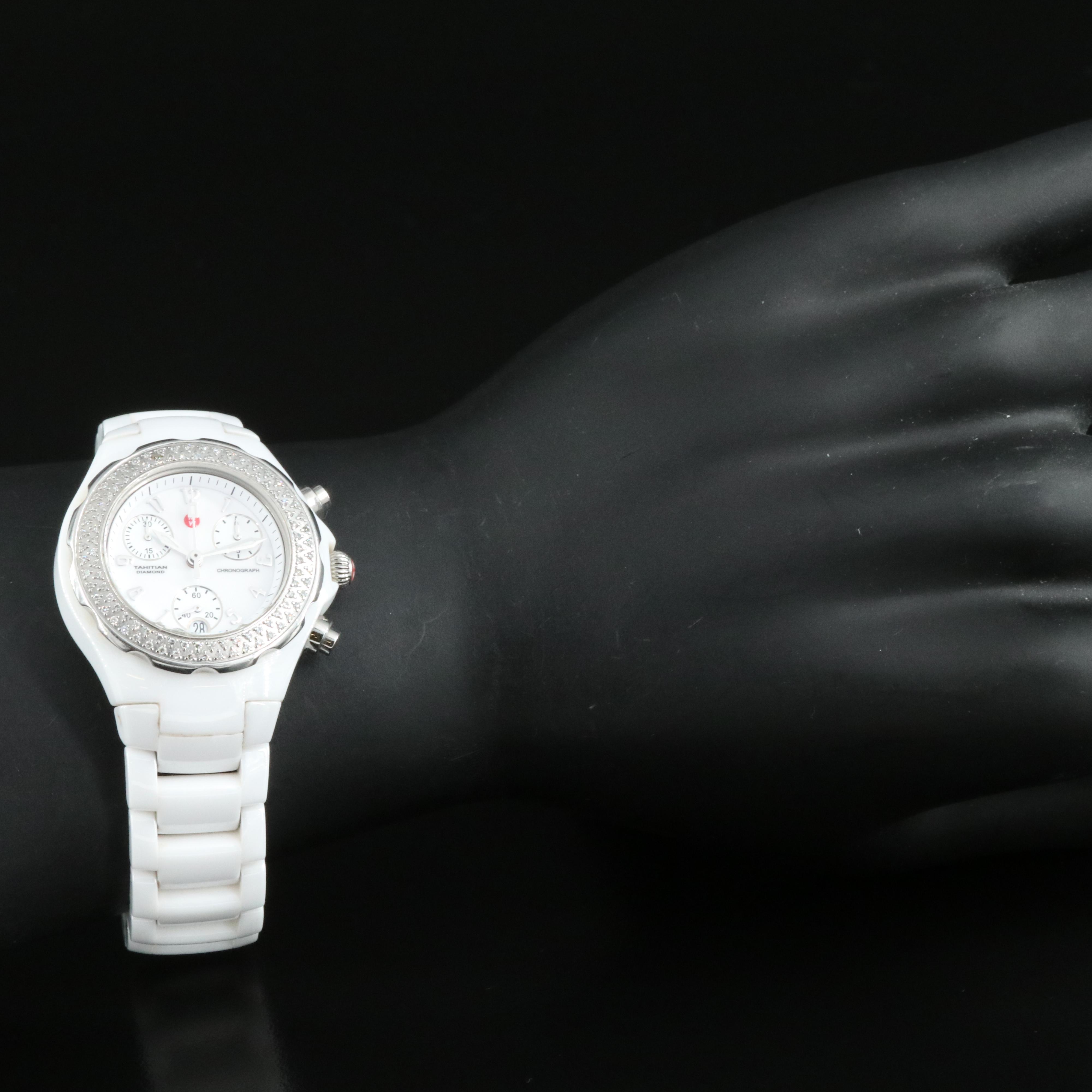 Michele Tahitian Ceramic Diamond Watch