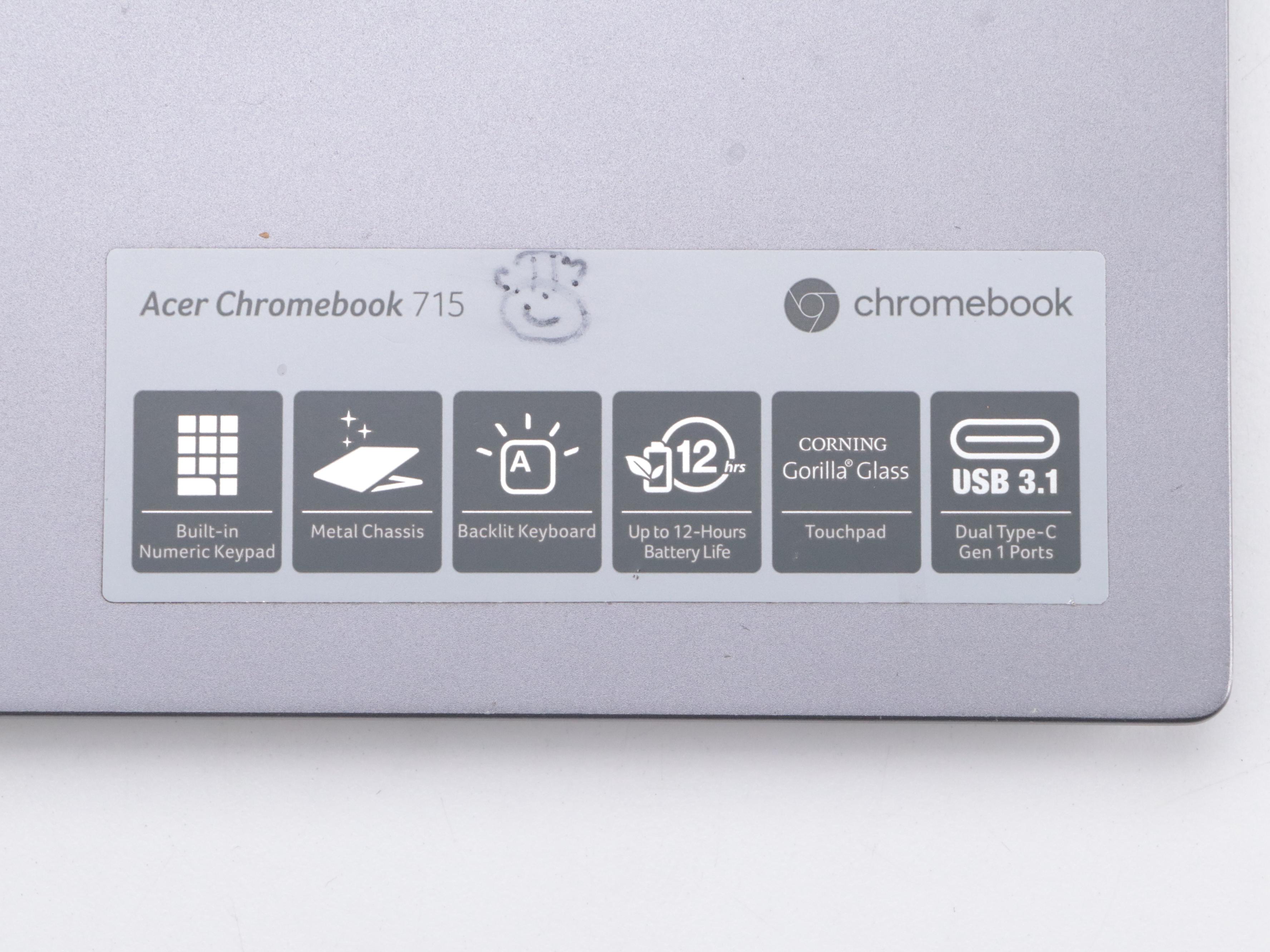 Acer 715 CB715-1W-P826 Steel Grey Chromebook