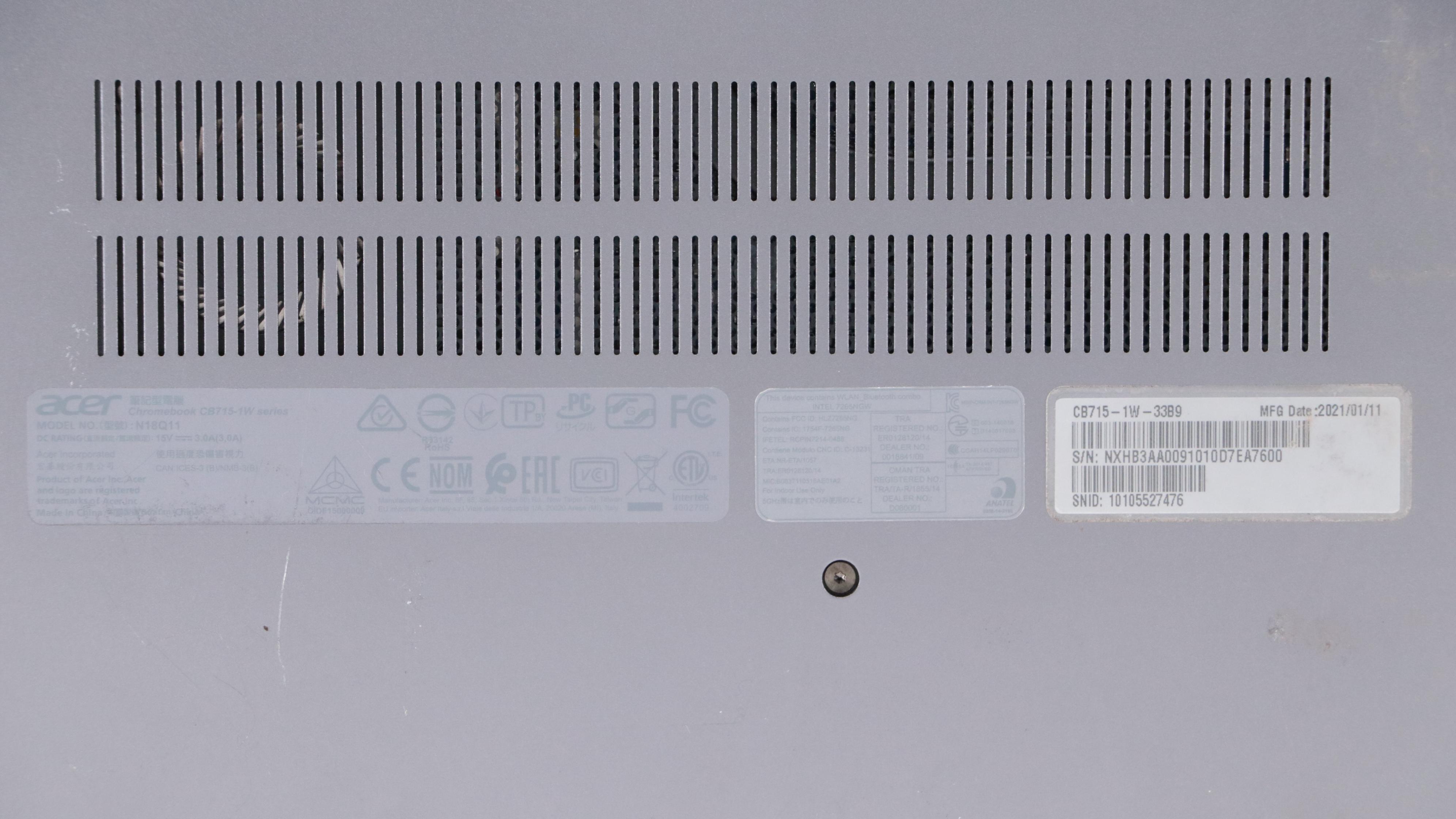 Acer 715 CB715-1W-P826 Steel Grey Chromebook