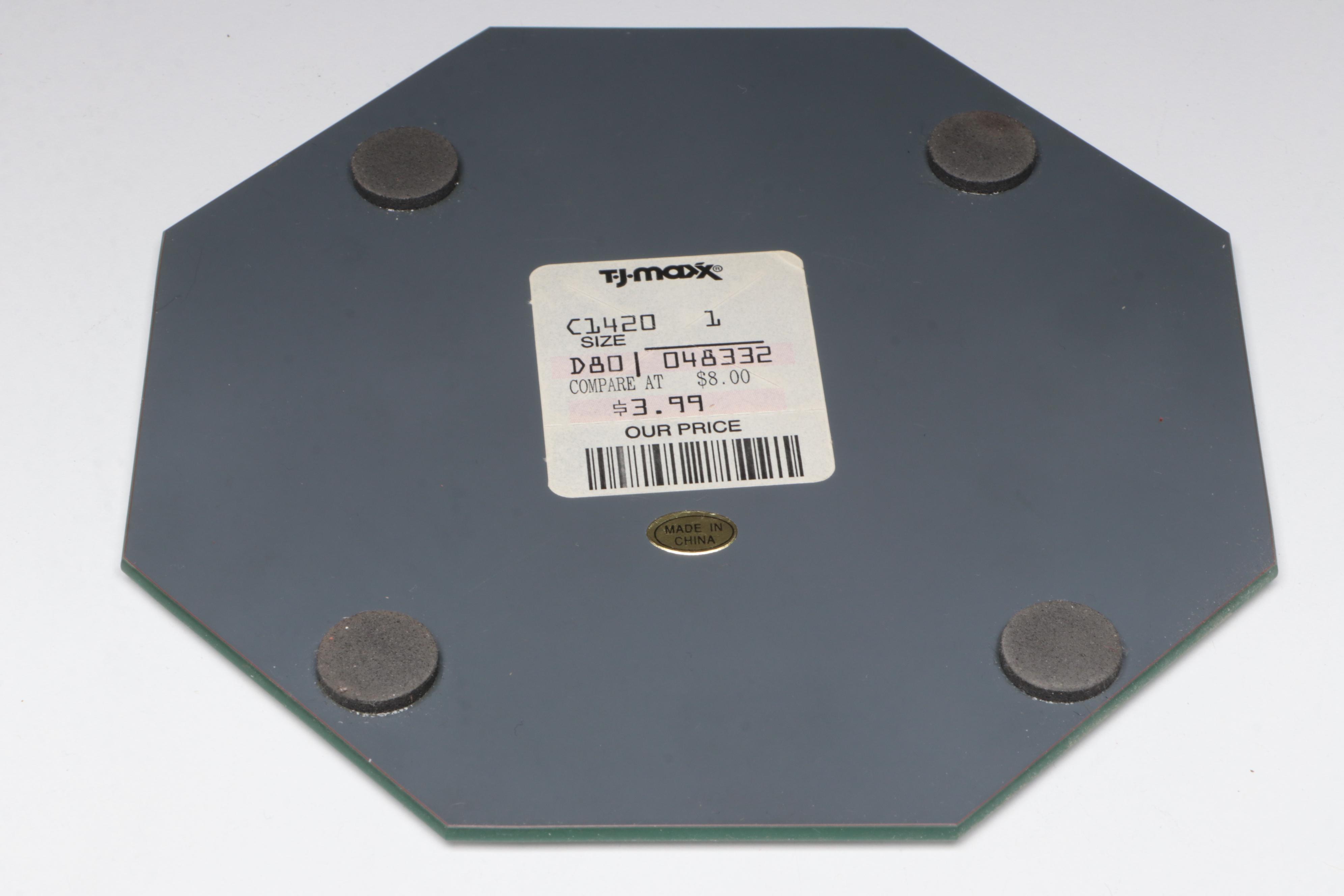 Vannes Crystal Bird Figurines with Victorian Emerald Glass Double Perfume Bottle