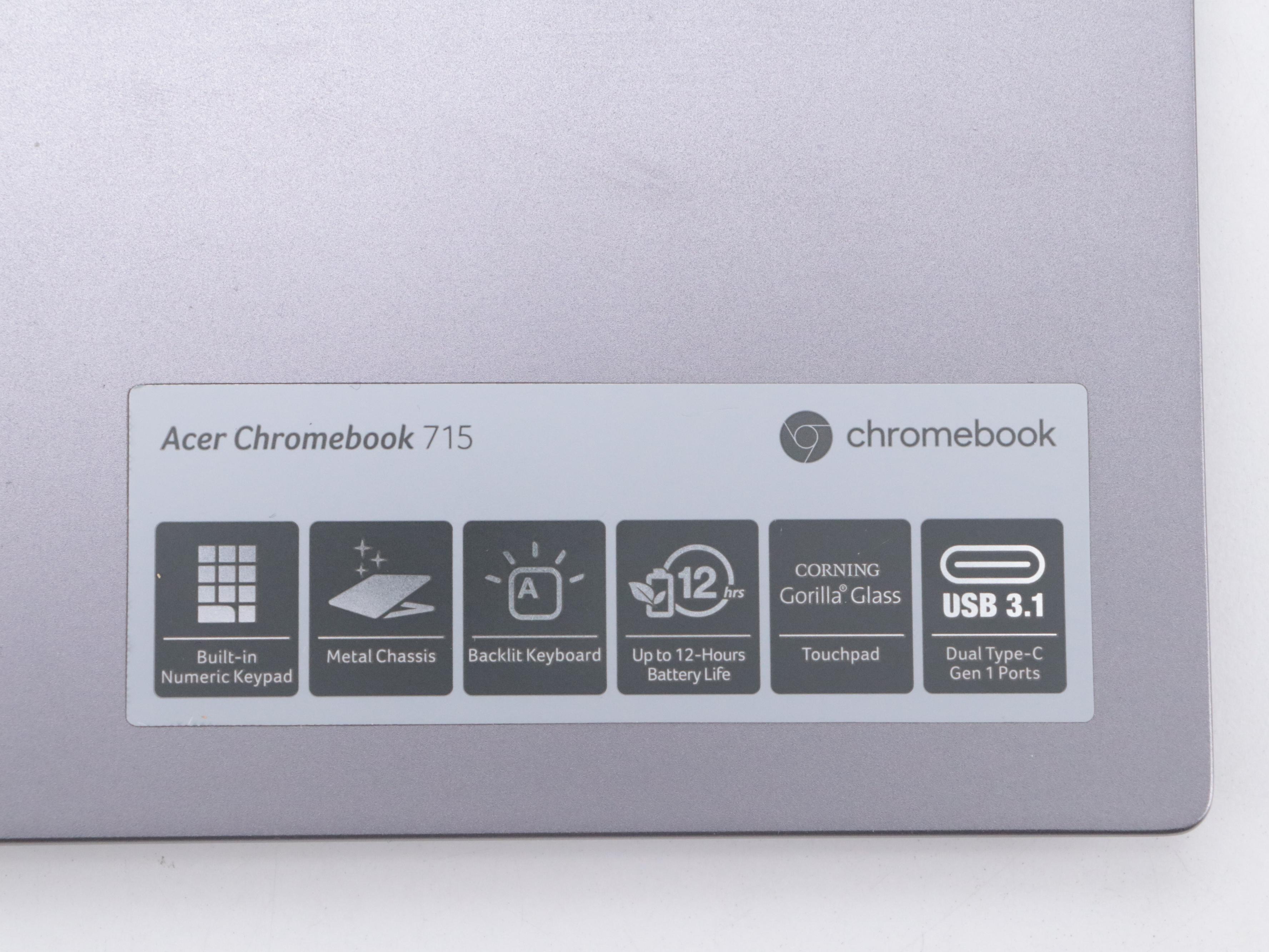 Acer 715 CB715-1W-P826 Steel Grey Chromebook