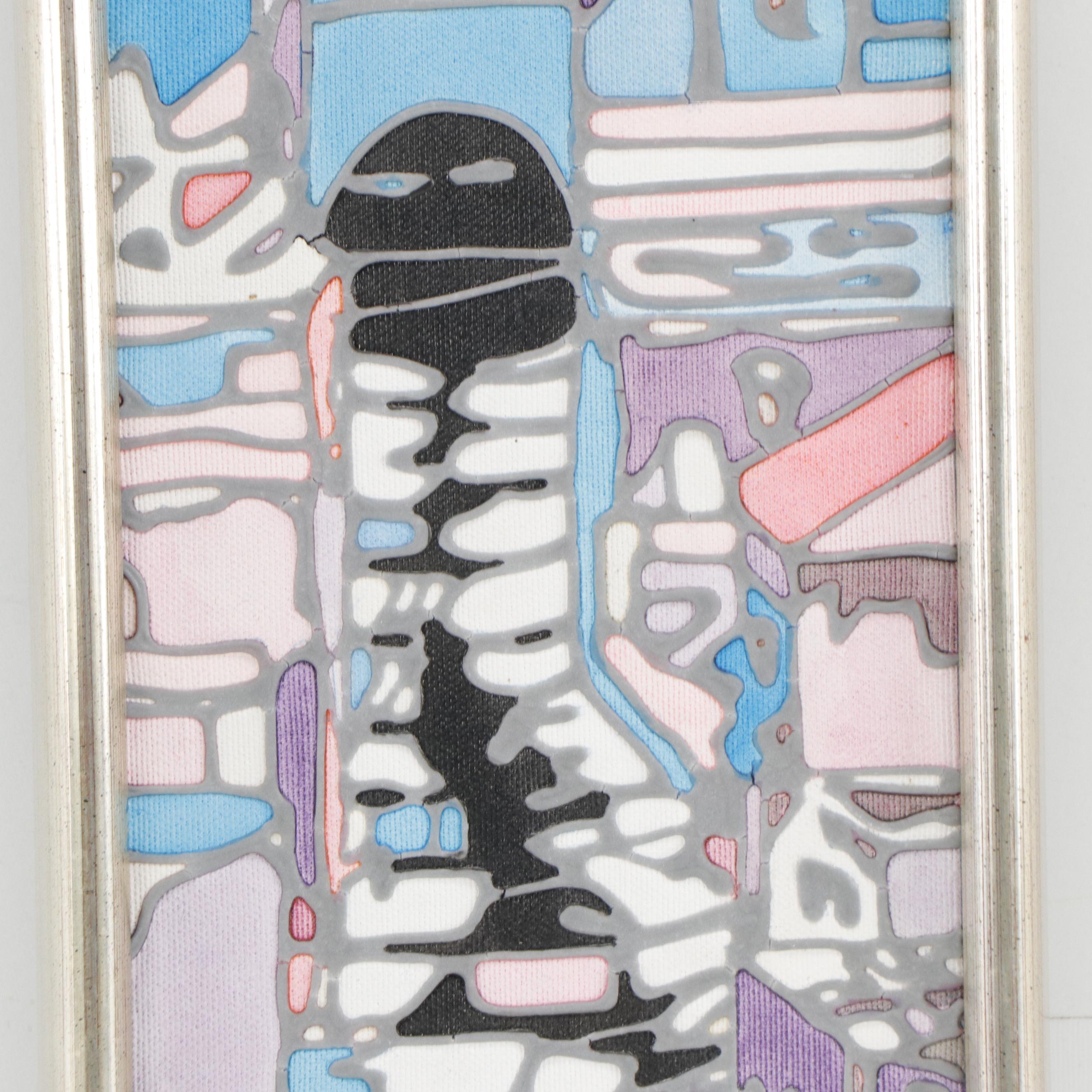 Cityscape Mixed Media Painting