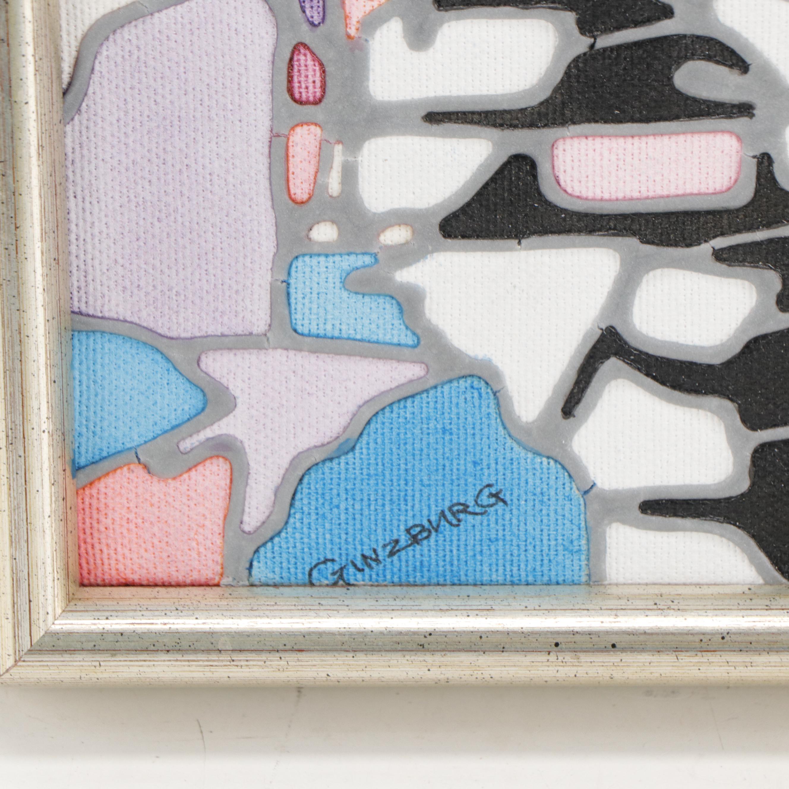 Cityscape Mixed Media Painting