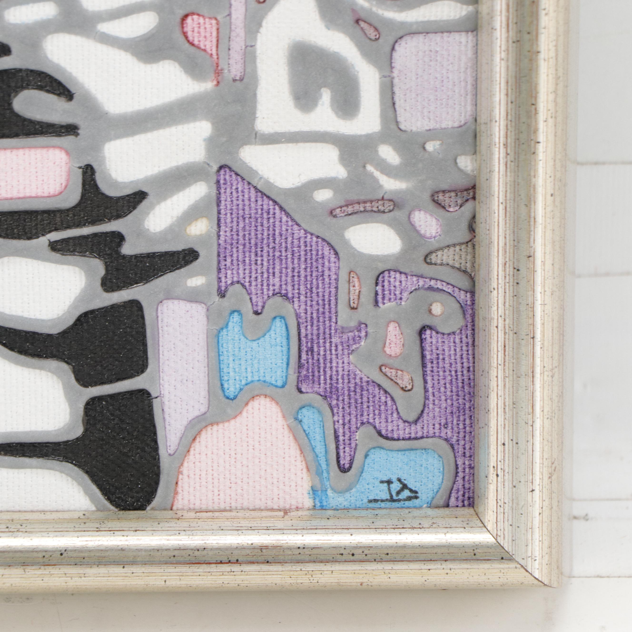 Cityscape Mixed Media Painting