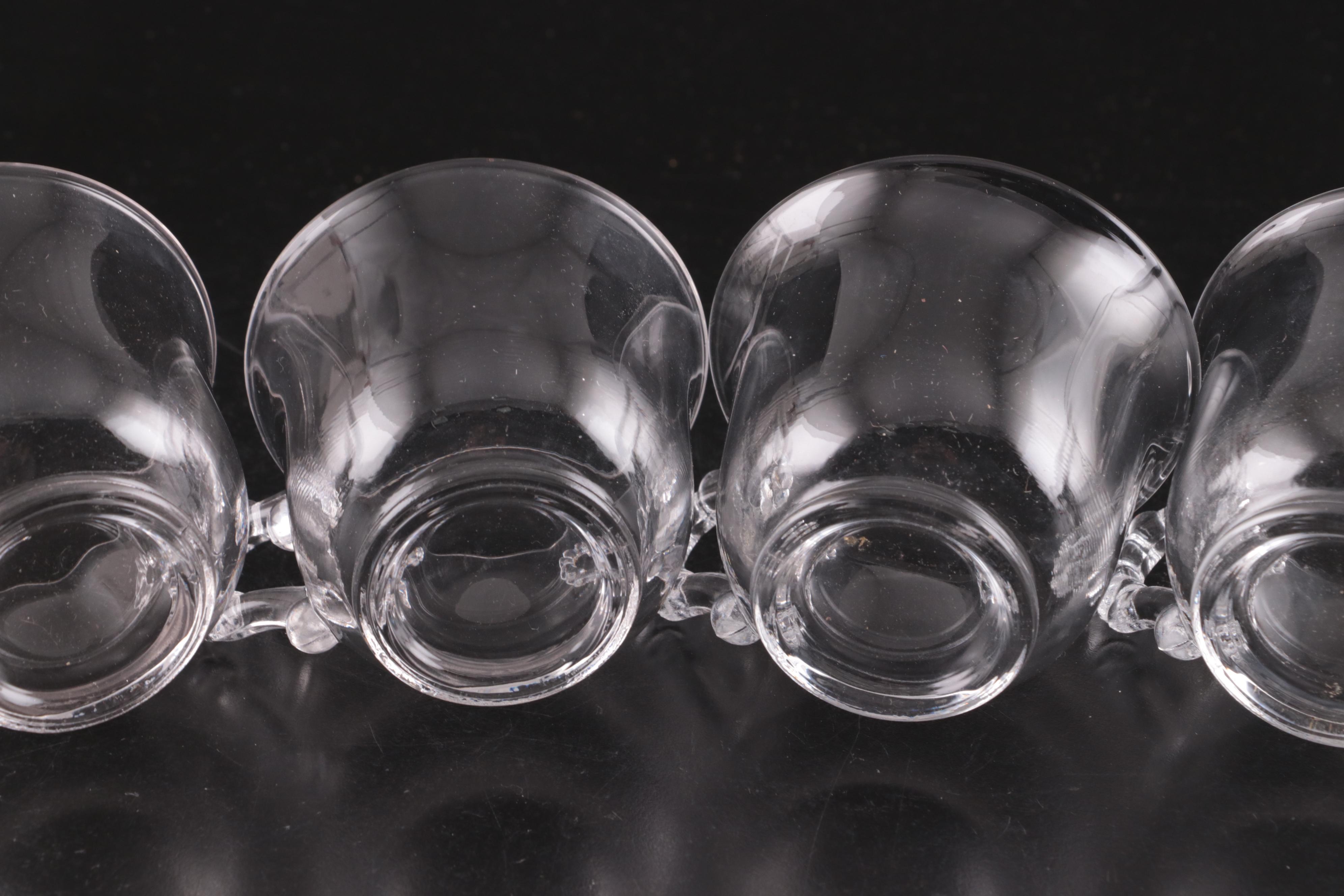 Imperial "Candlewick"  Glass Teacups and Saucers, 1936-1984