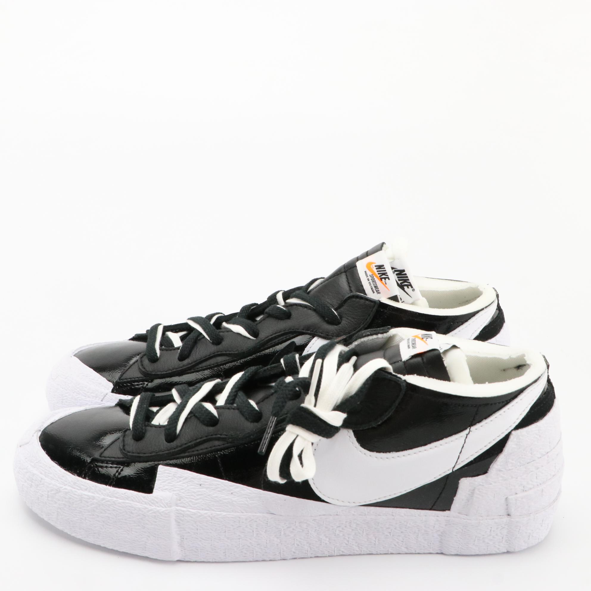 Men's Nike Patent Leather Blazer Low Sacai, Fear of God Moccasin Sneakers in Box