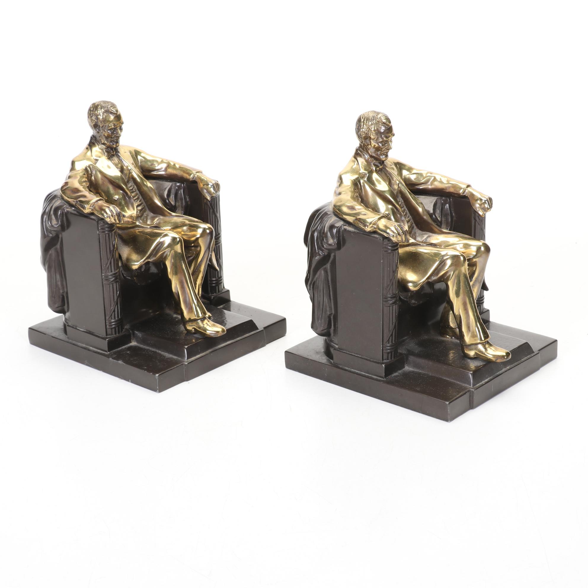 Philadelphia Mfg. Co. Lincoln Bookends, Faux Ivory Stamp Dispenser, and More