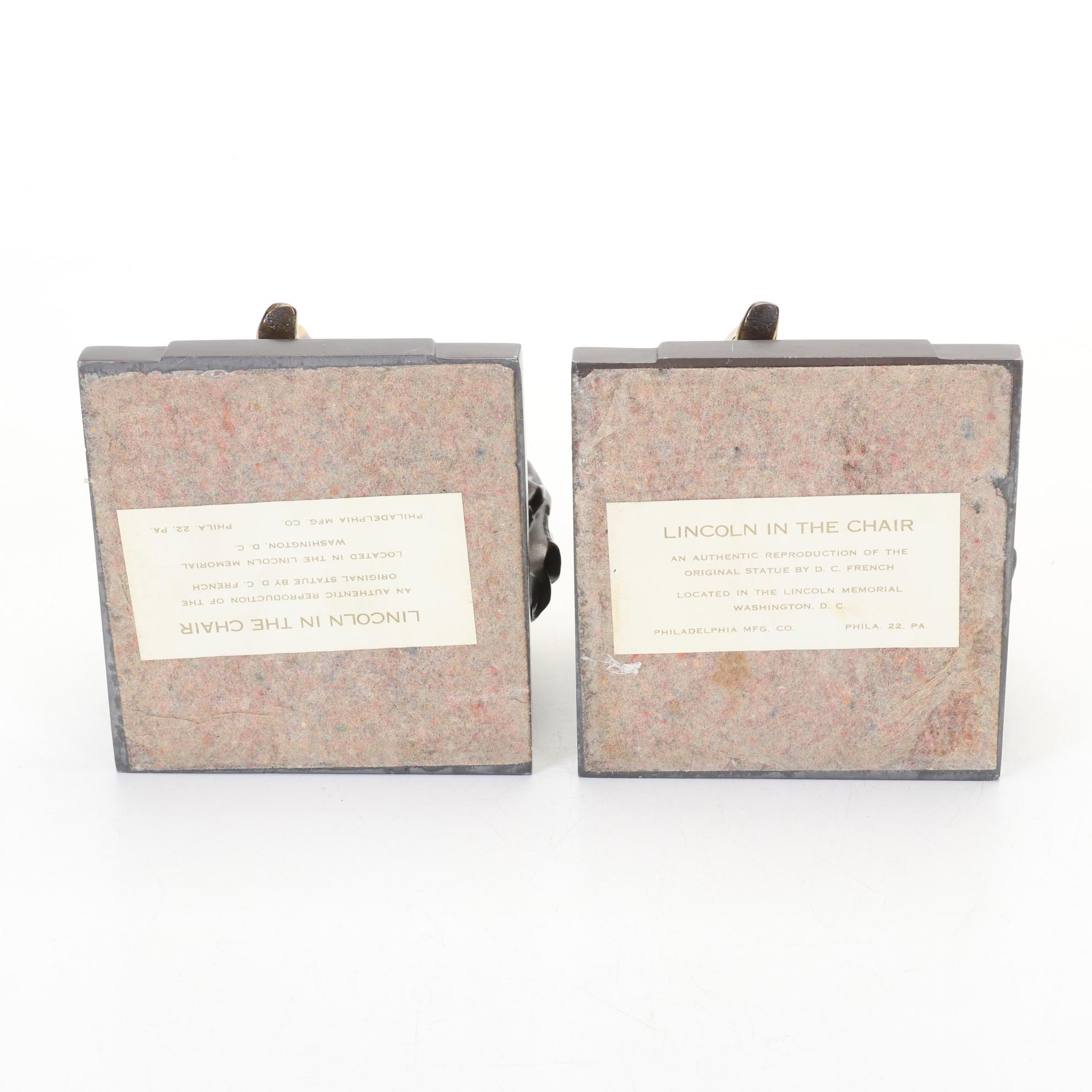 Philadelphia Mfg. Co. Lincoln Bookends, Faux Ivory Stamp Dispenser, and More