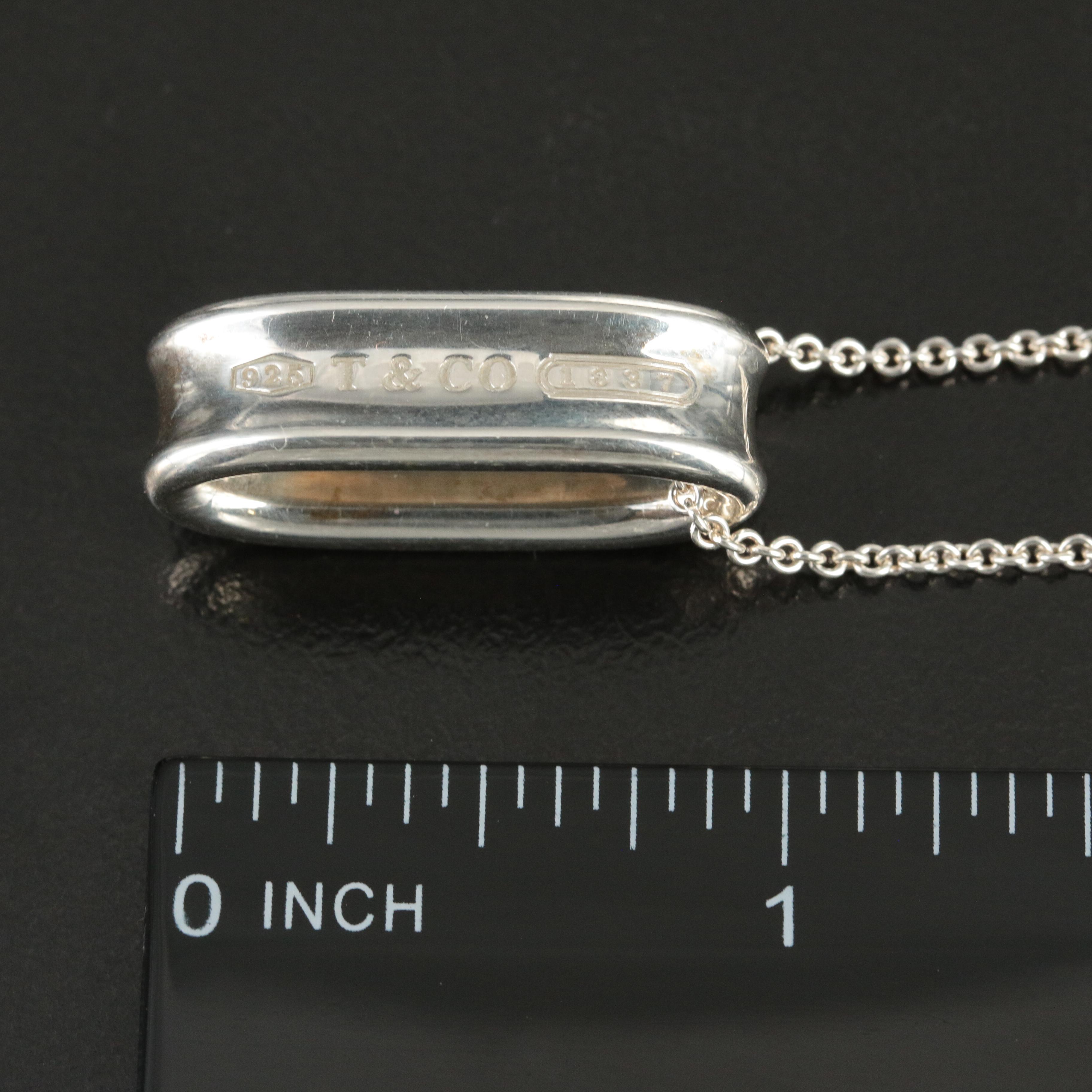 Tiffany & Co. 1837 Sterling Oval Loop Pendant Necklace