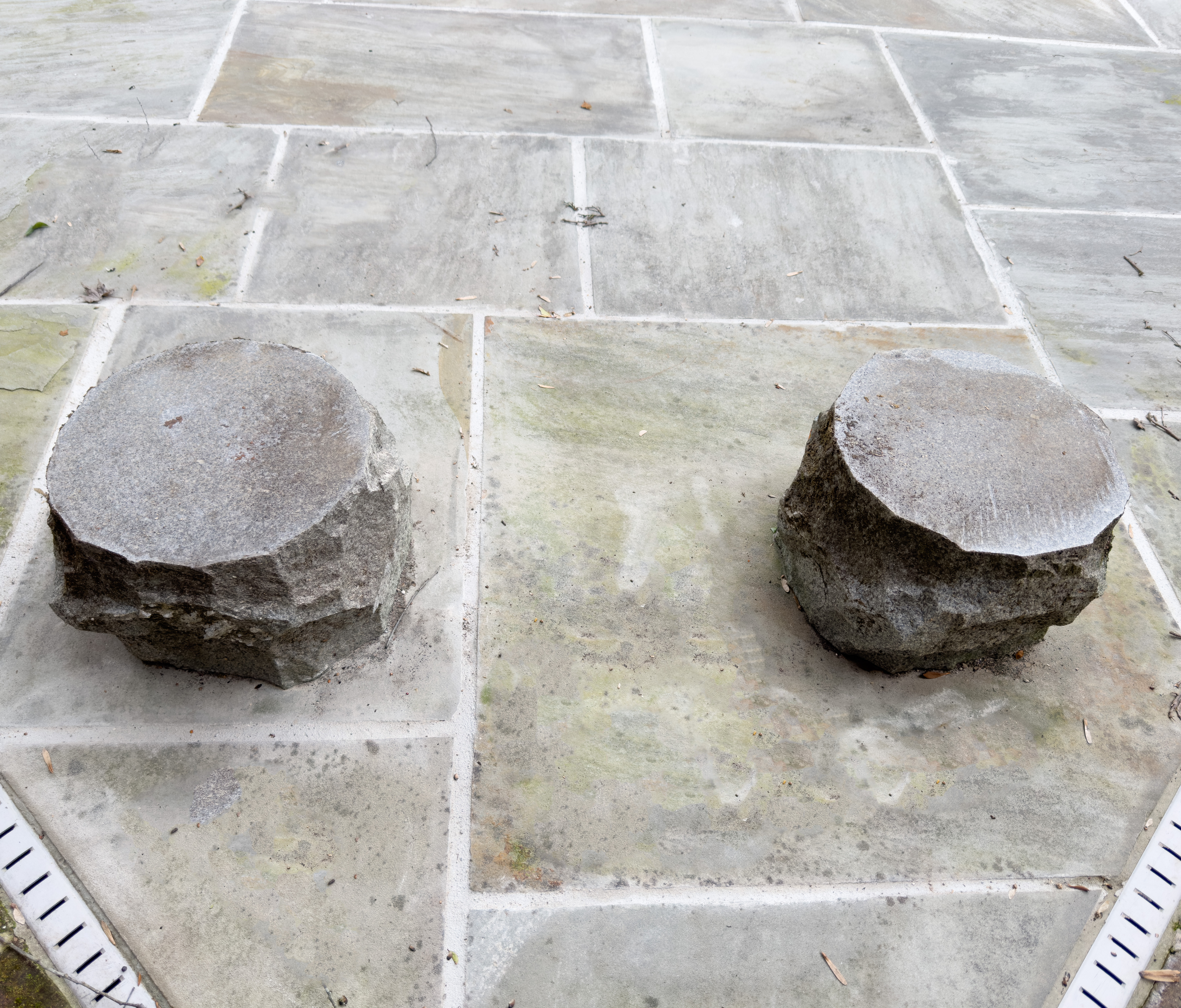 Carved Granite Garden Bench with Engraved Lizard
