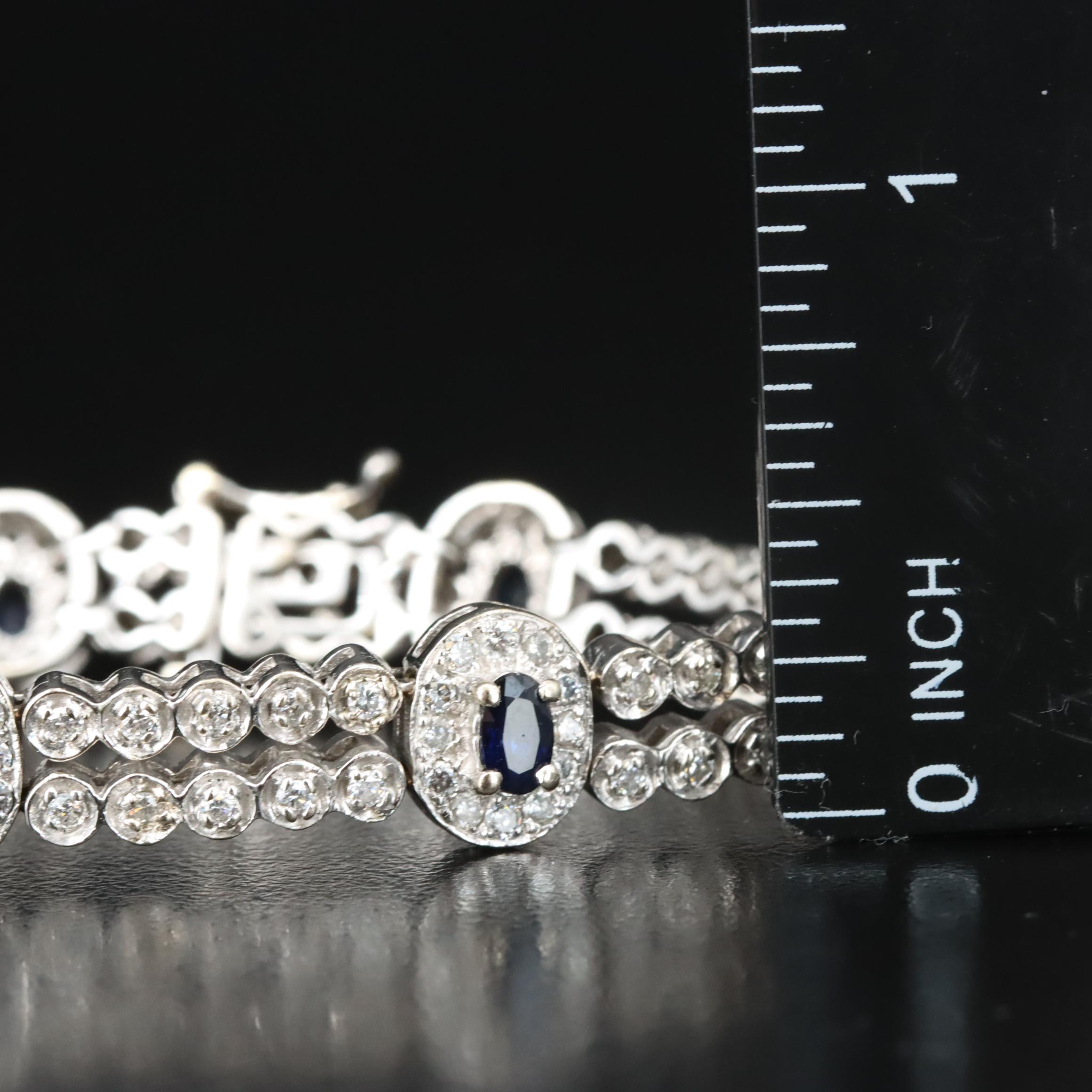 14K Sapphire and 3.23 CTW Diamond Bracelet