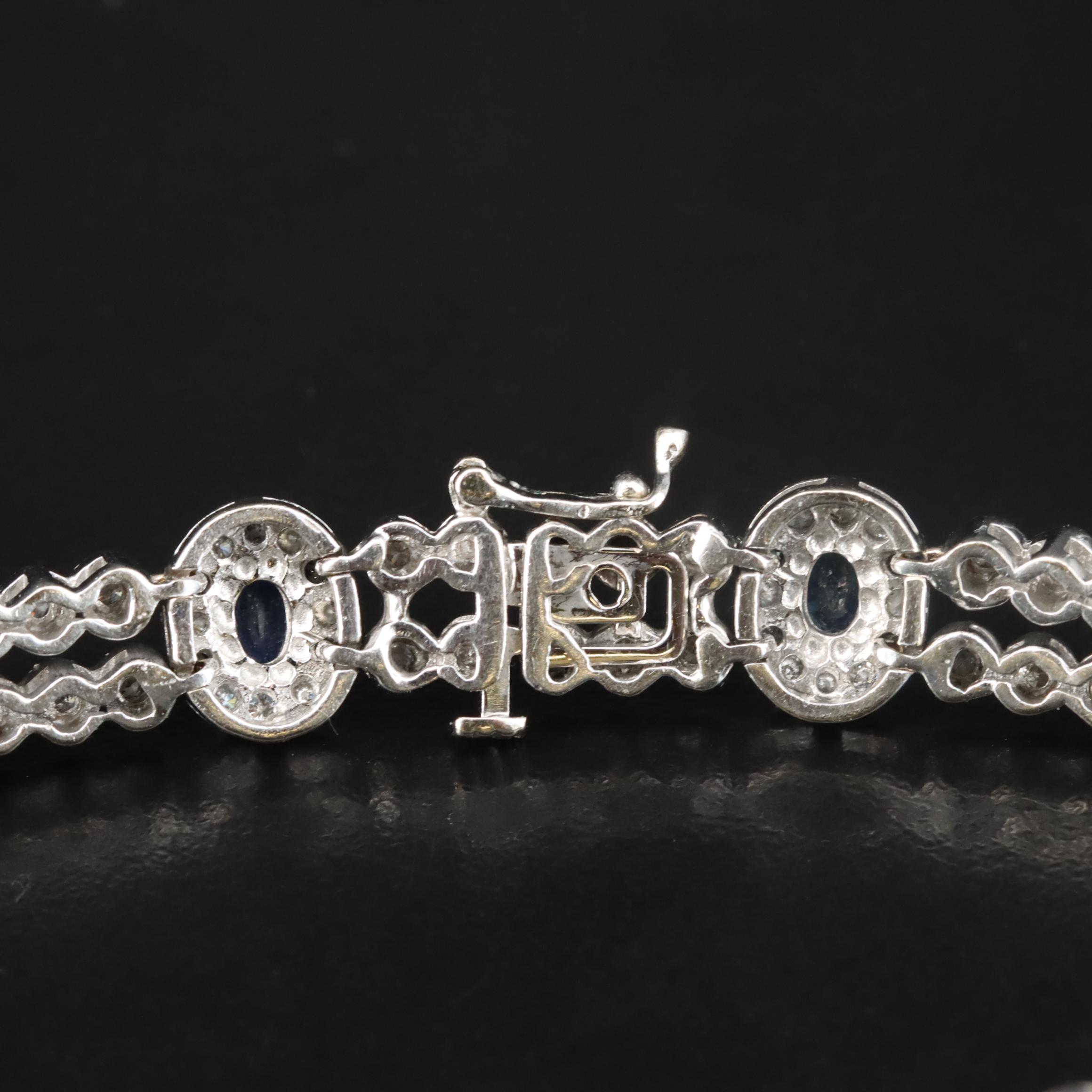 14K Sapphire and 3.23 CTW Diamond Bracelet