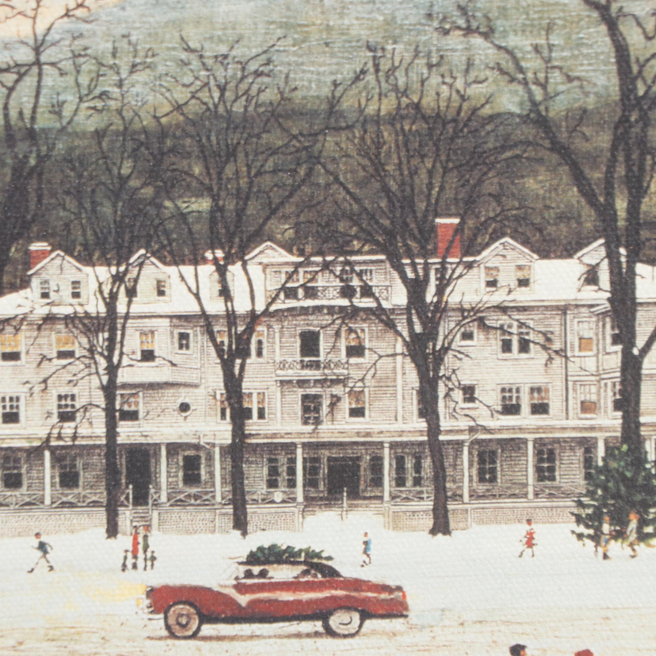 Offset Lithograph After Norman Rockwell "Main Street, Stockbridge"