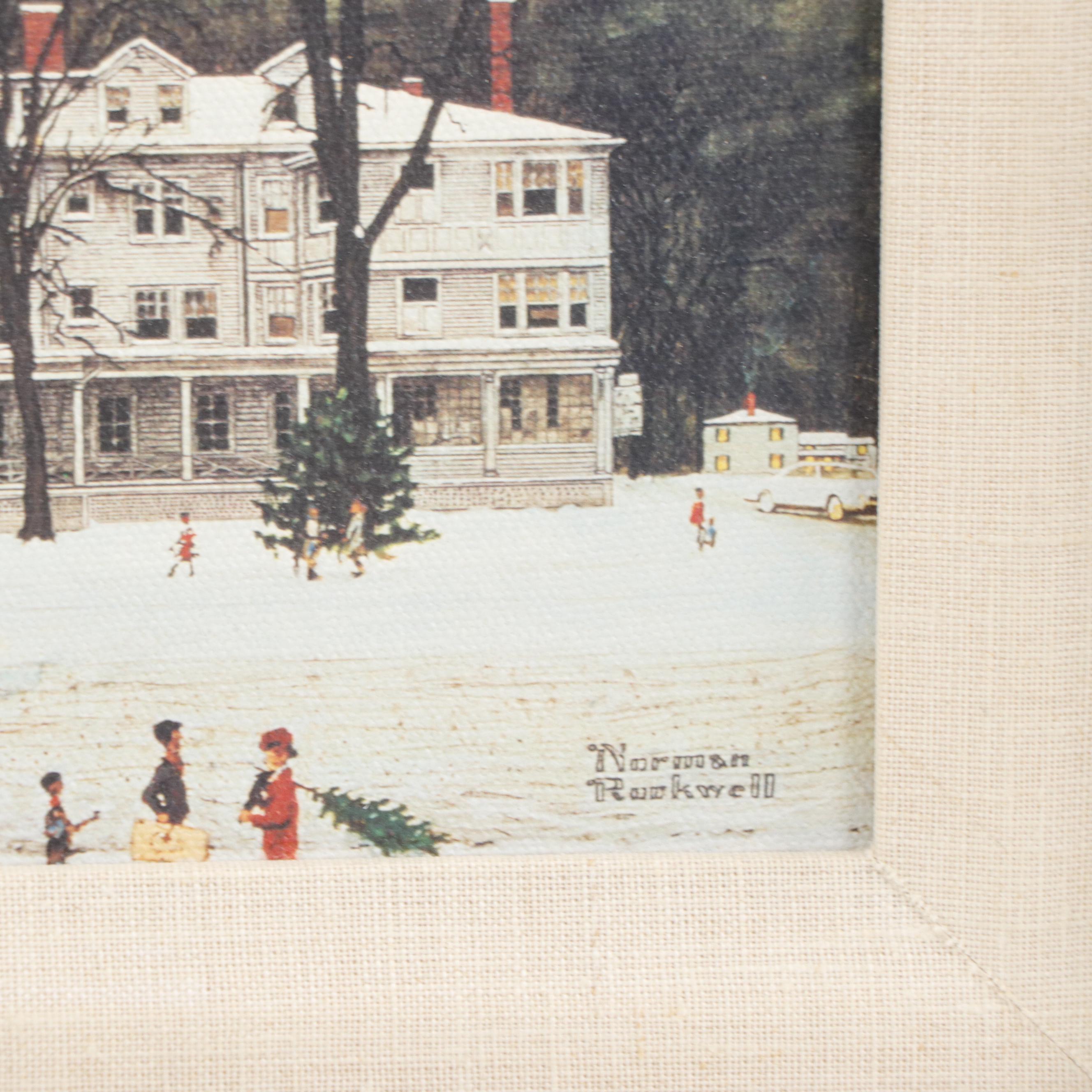 Offset Lithograph After Norman Rockwell "Main Street, Stockbridge"