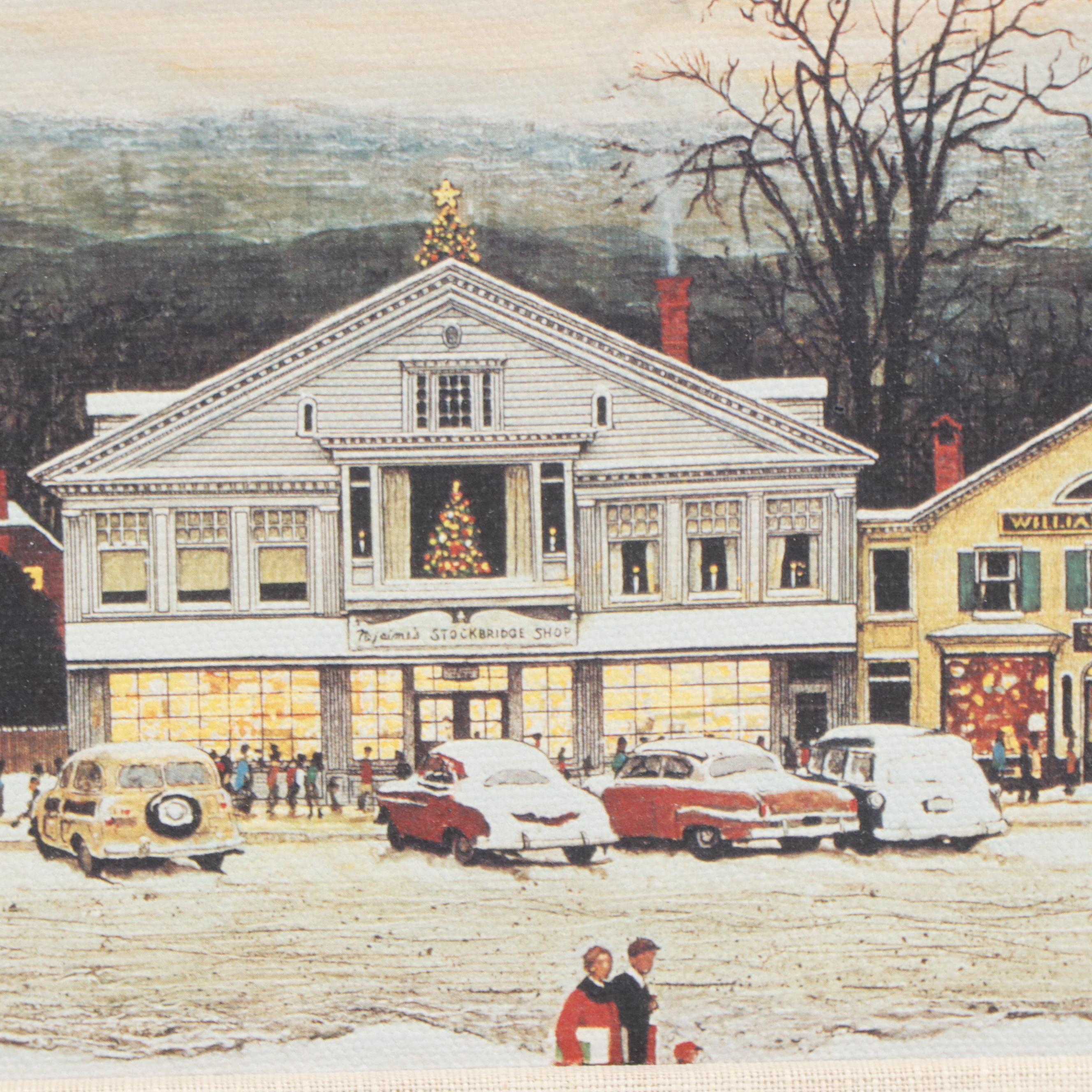 Offset Lithograph After Norman Rockwell "Main Street, Stockbridge"
