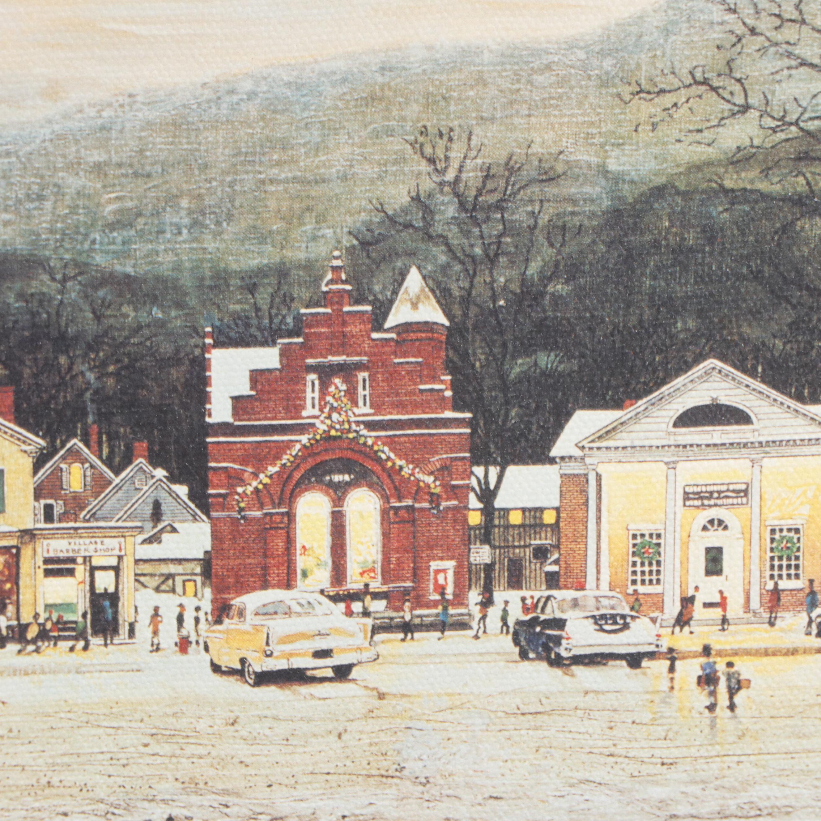Offset Lithograph After Norman Rockwell "Main Street, Stockbridge"