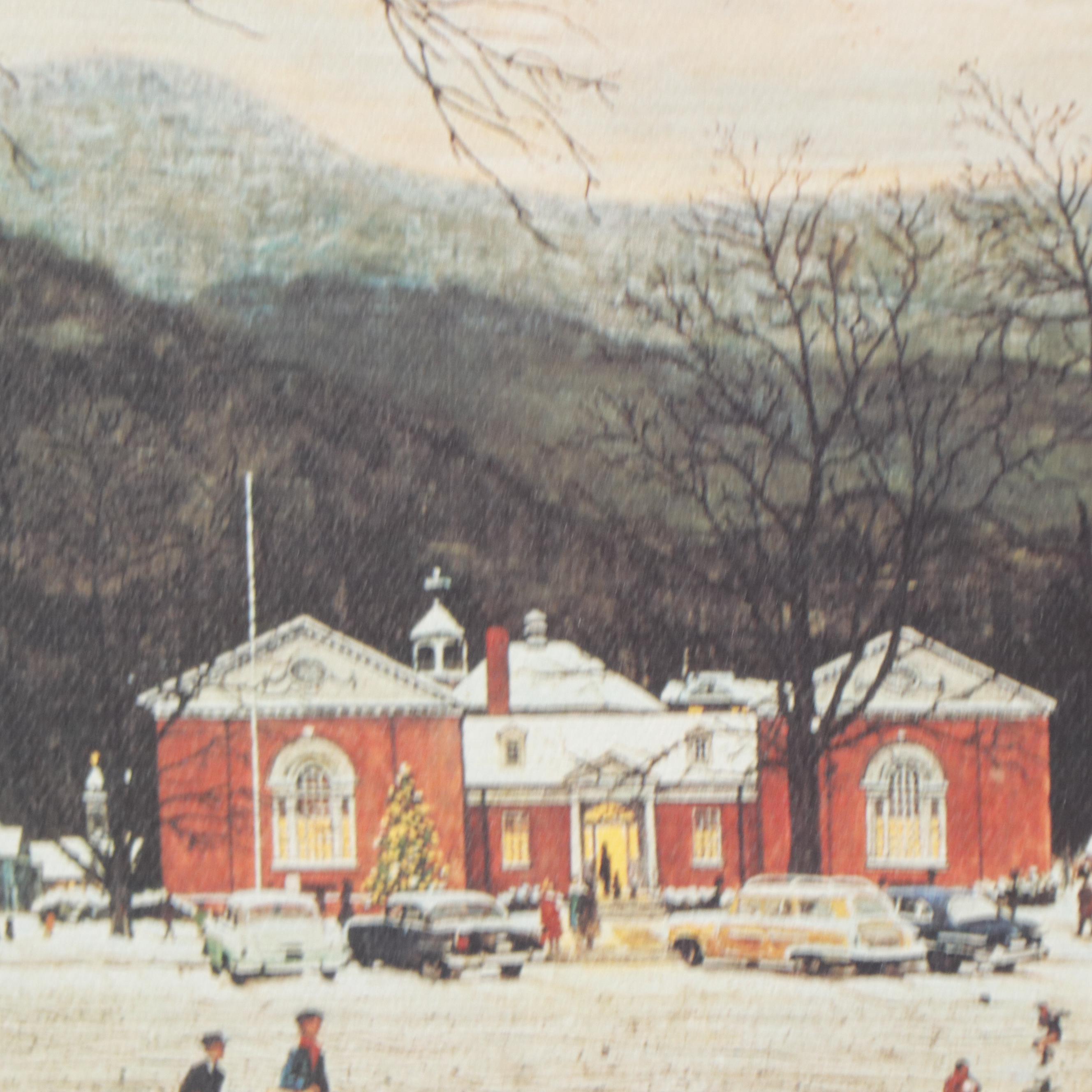 Offset Lithograph After Norman Rockwell "Main Street, Stockbridge"