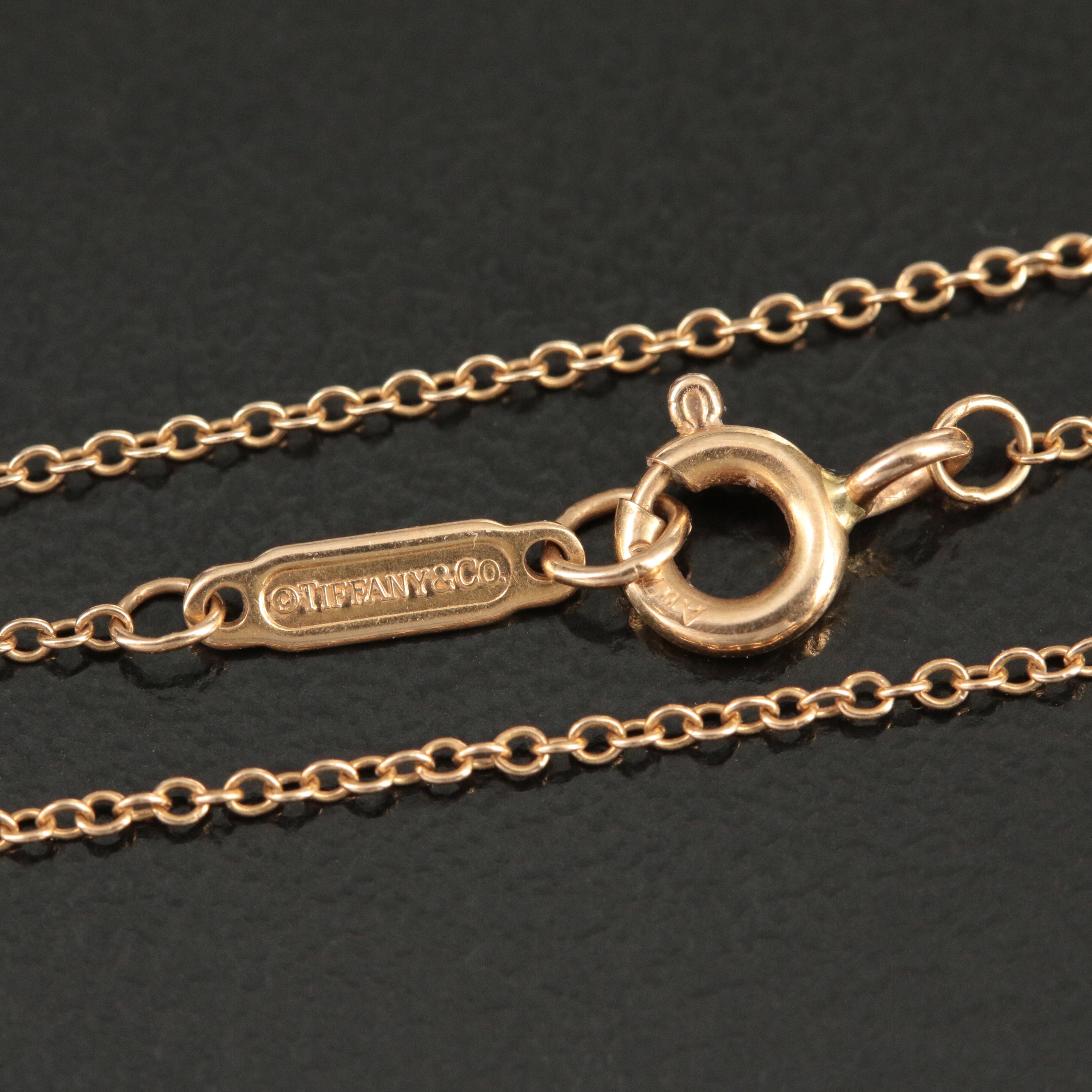 Tiffany & Co. Letters 18K Diamond "M" Initial Necklace