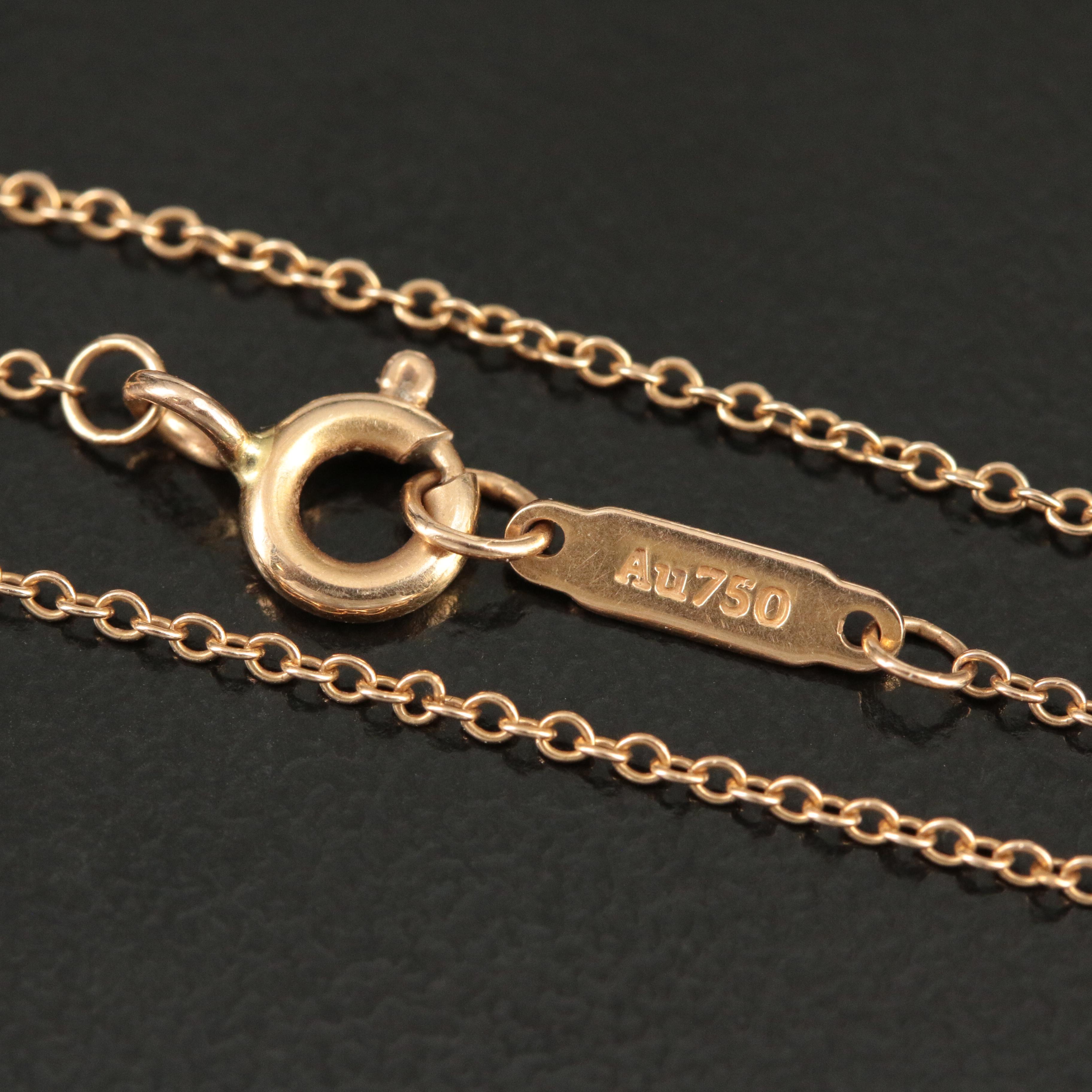 Tiffany & Co. Letters 18K Diamond "M" Initial Necklace