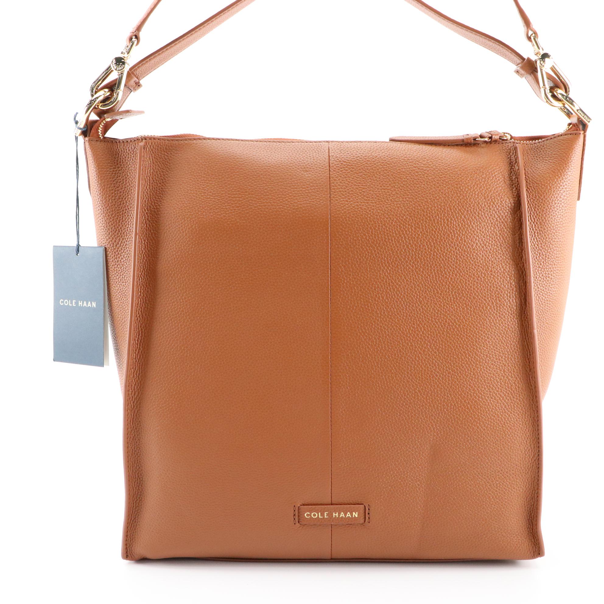 Cole Haan Grand Series British Tan Grain Leather 3-in-1 Shoulder Bag
