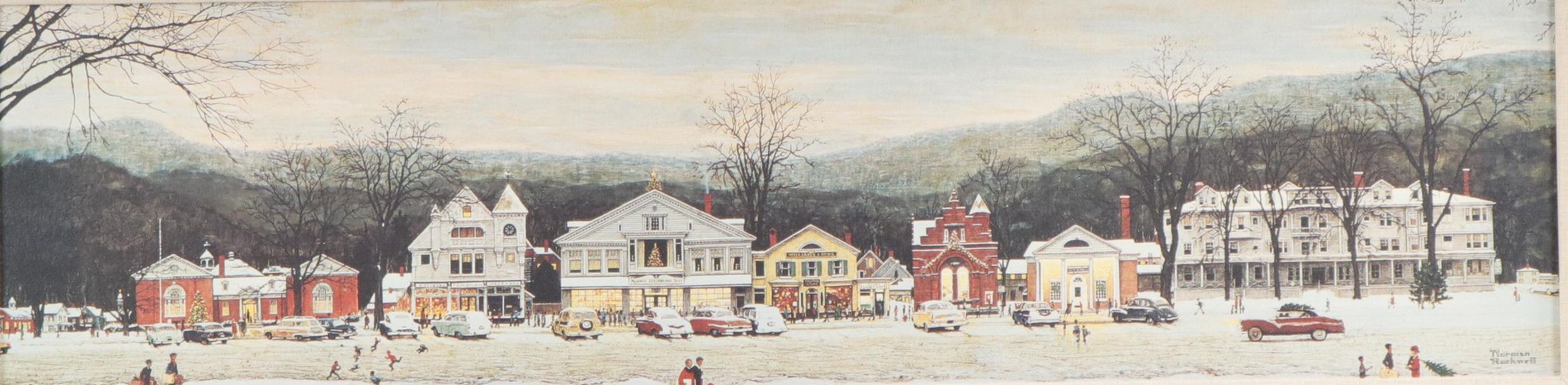 Offset Lithograph After Norman Rockwell "Main Street, Stockbridge"