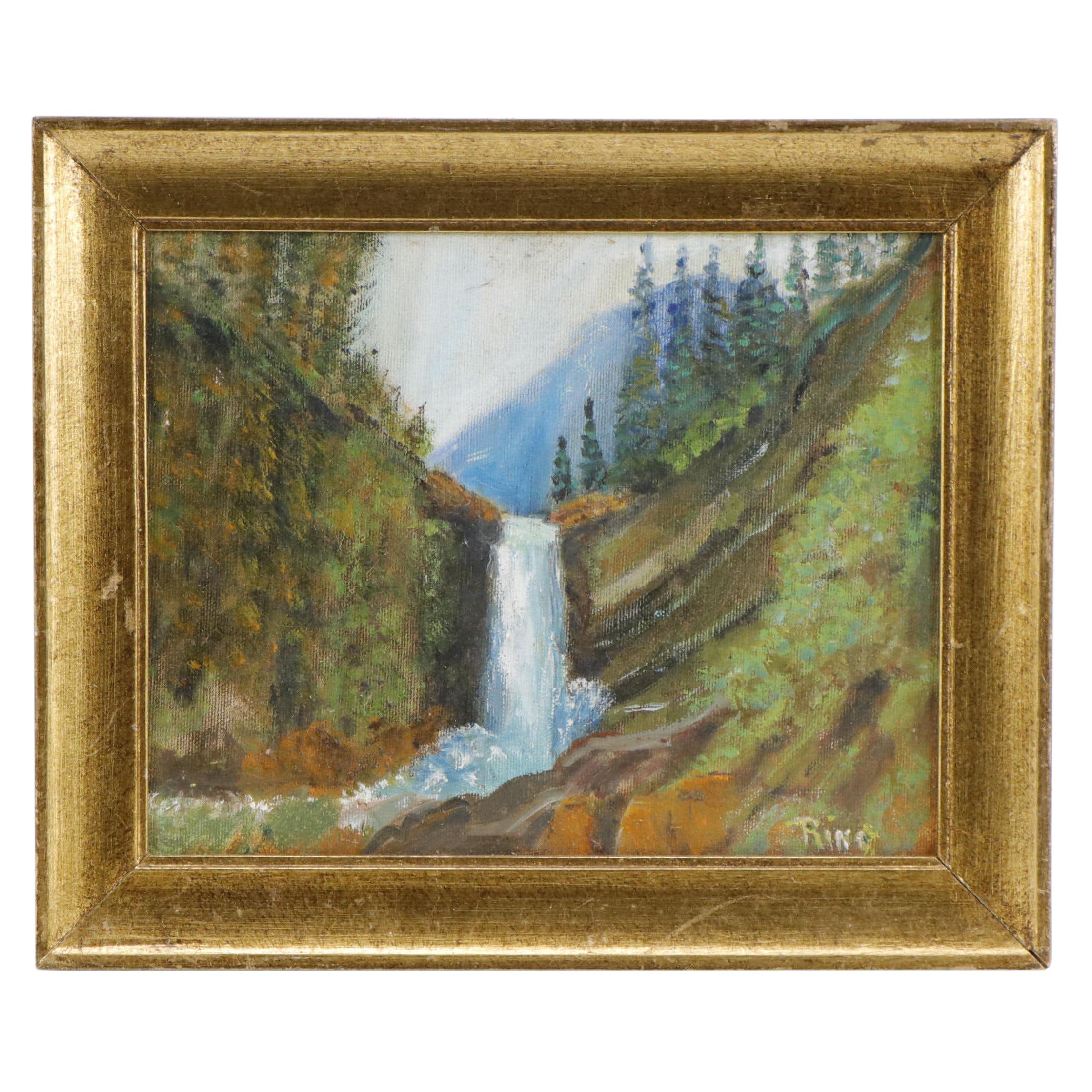 Waterfall Landscape Oil Painting