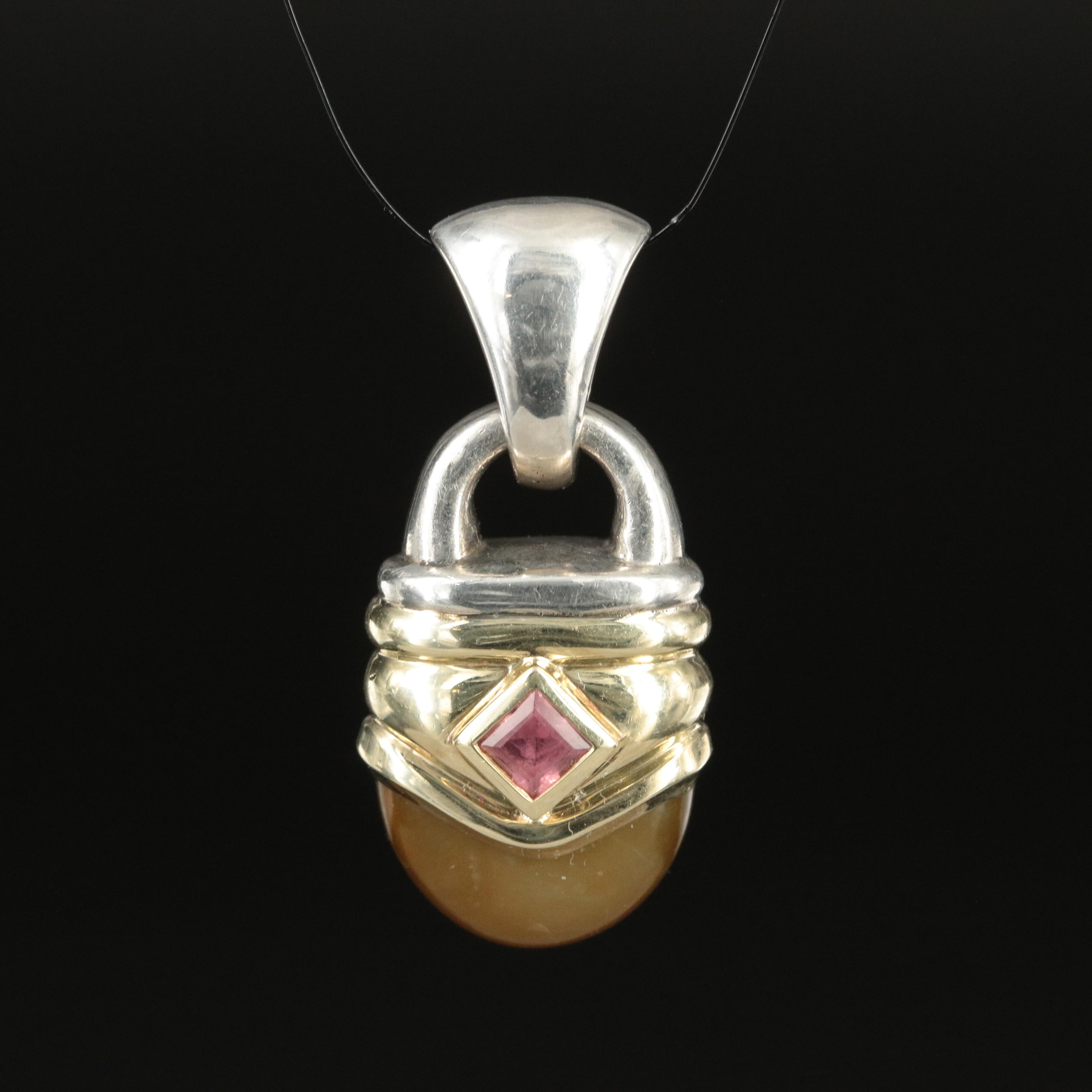 David Yurman 'Renaissance'  Sterling, 14K and Gemstone Pendant