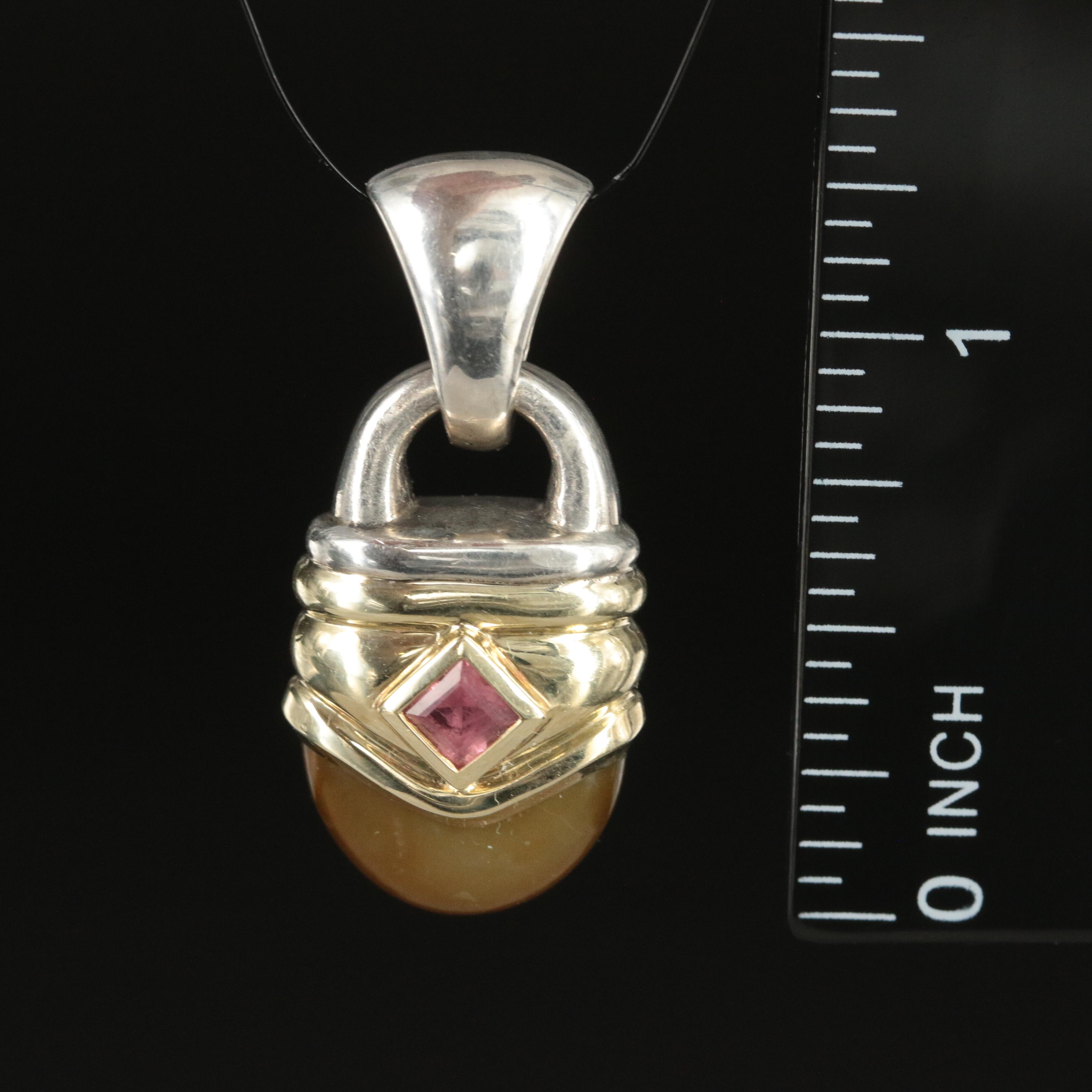 David Yurman 'Renaissance'  Sterling, 14K and Gemstone Pendant