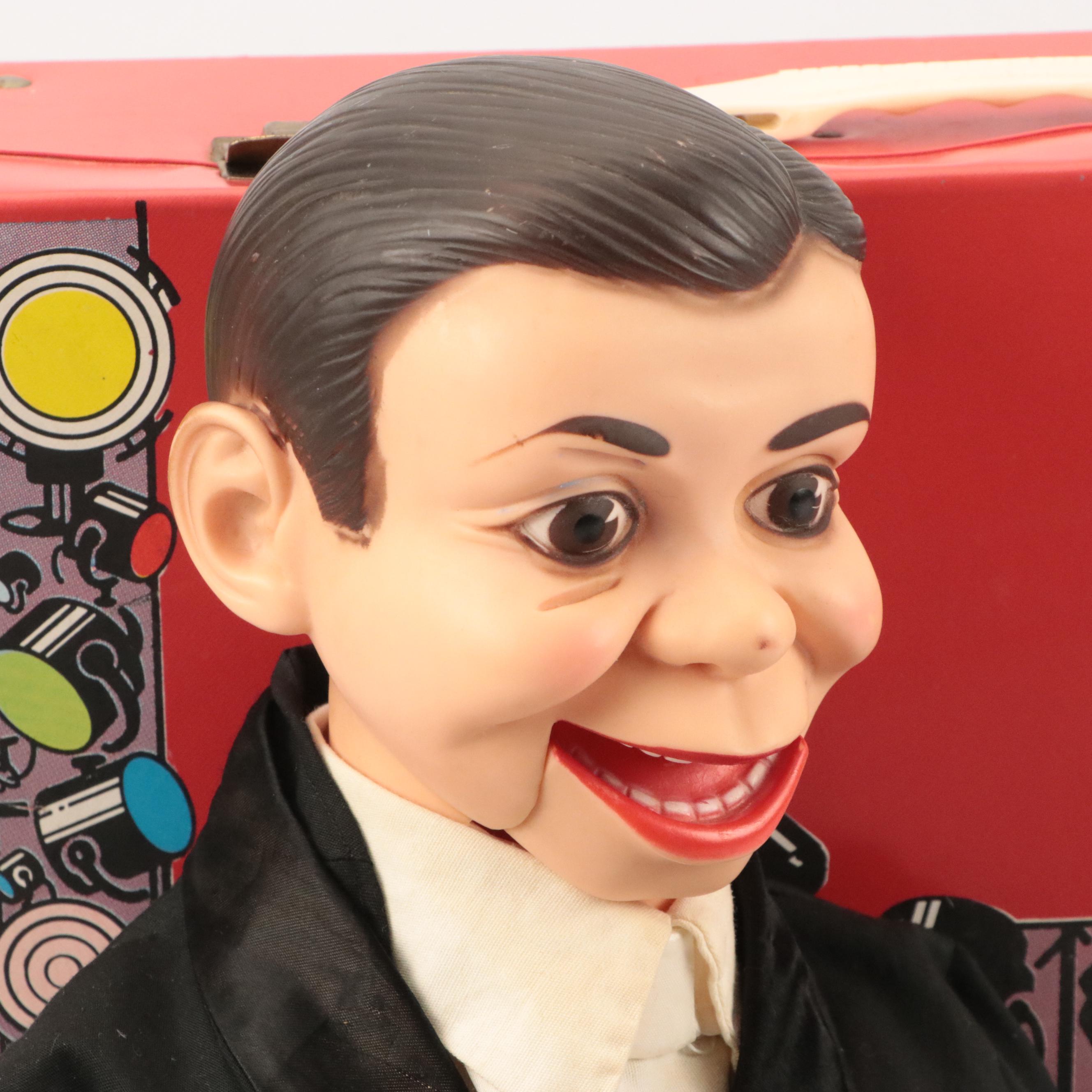 Juro Novelty "Charlie McCarthy" Ventriloquist Dummy in Red Vinyl Case, 1970s