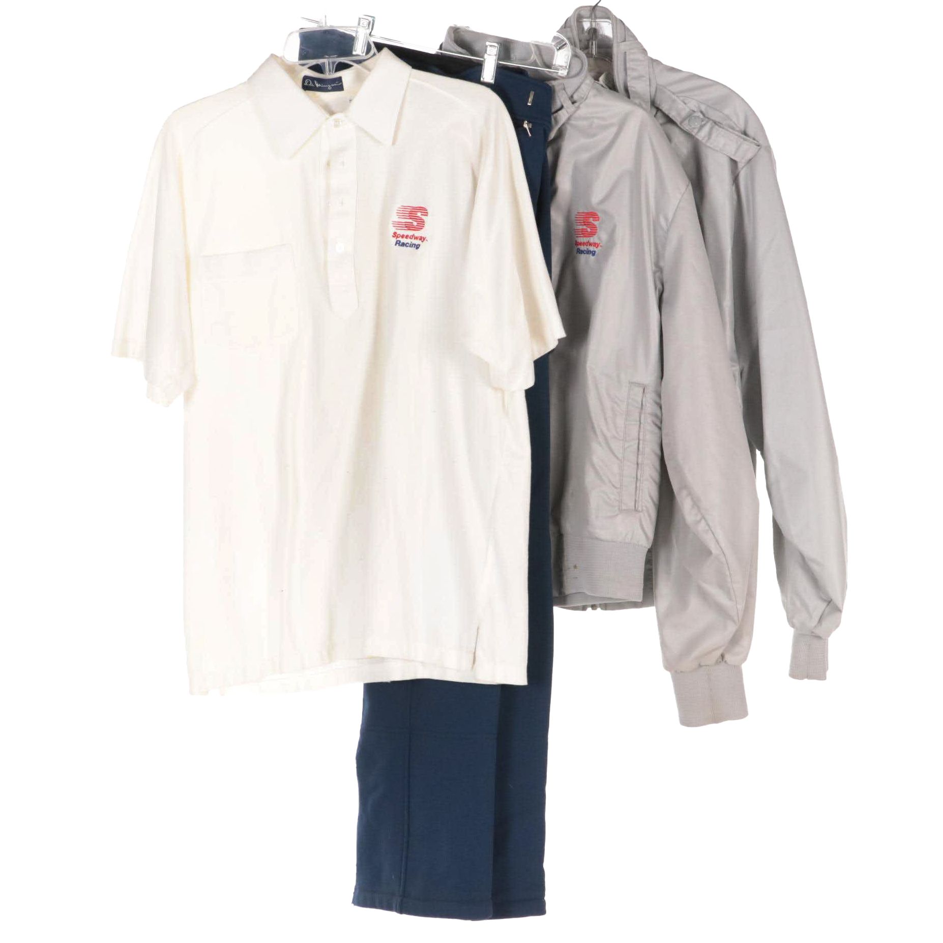 Men's Speedway Racing Apparel Including Jackets, Pants, and Polo