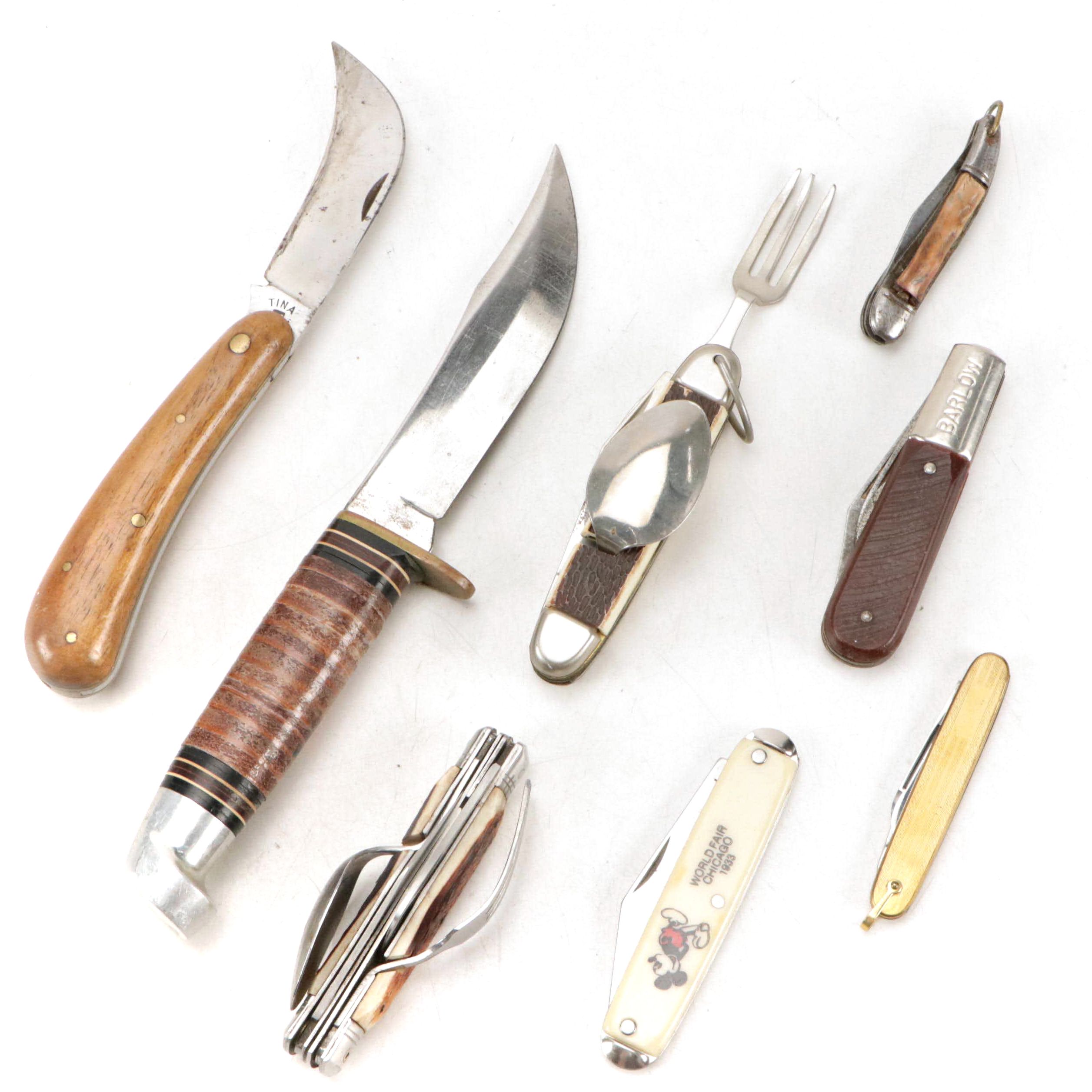 Tina, Barlow, Imperial with Other Folding Knives and Fixed Blade Knife