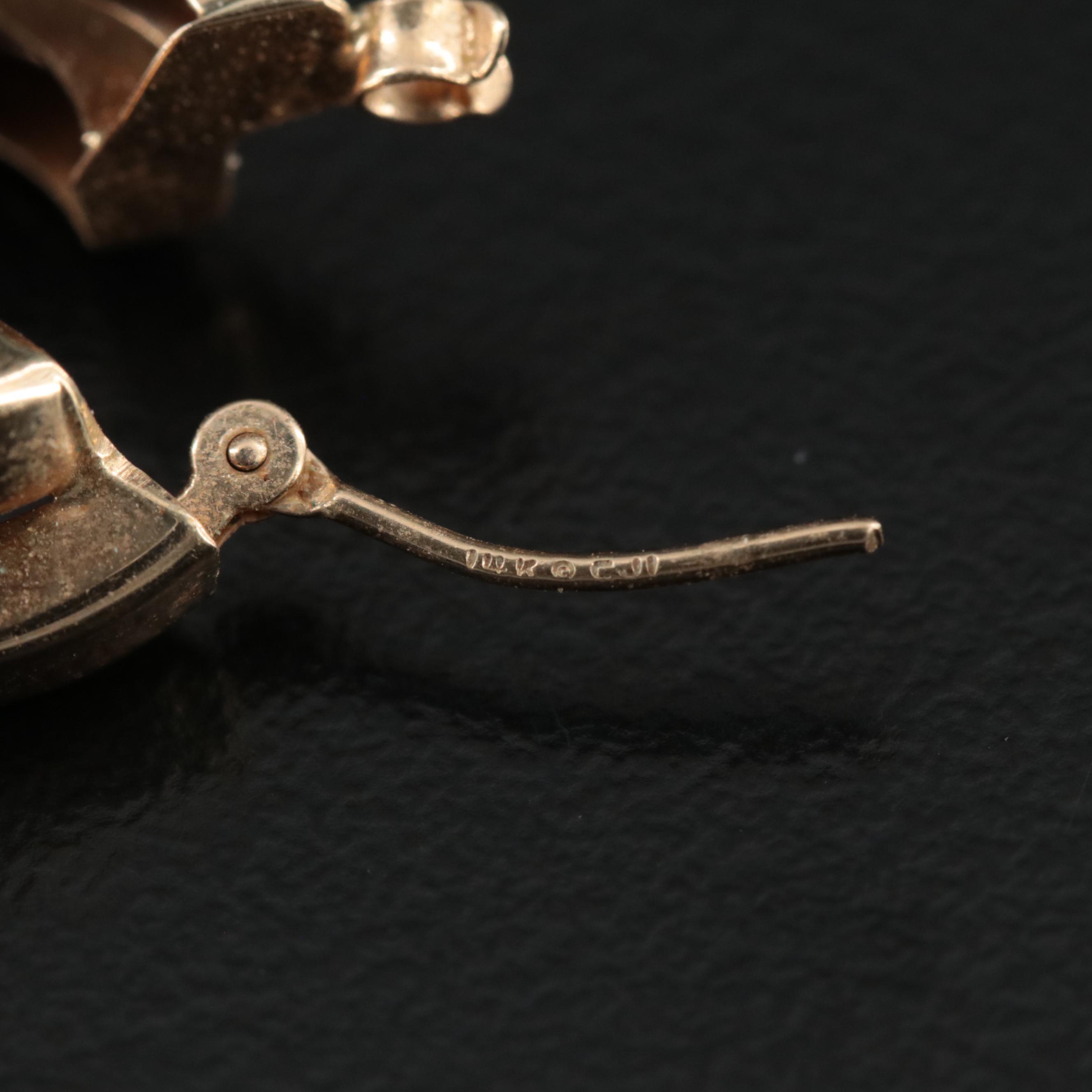 14K Double Square Edged Hoops