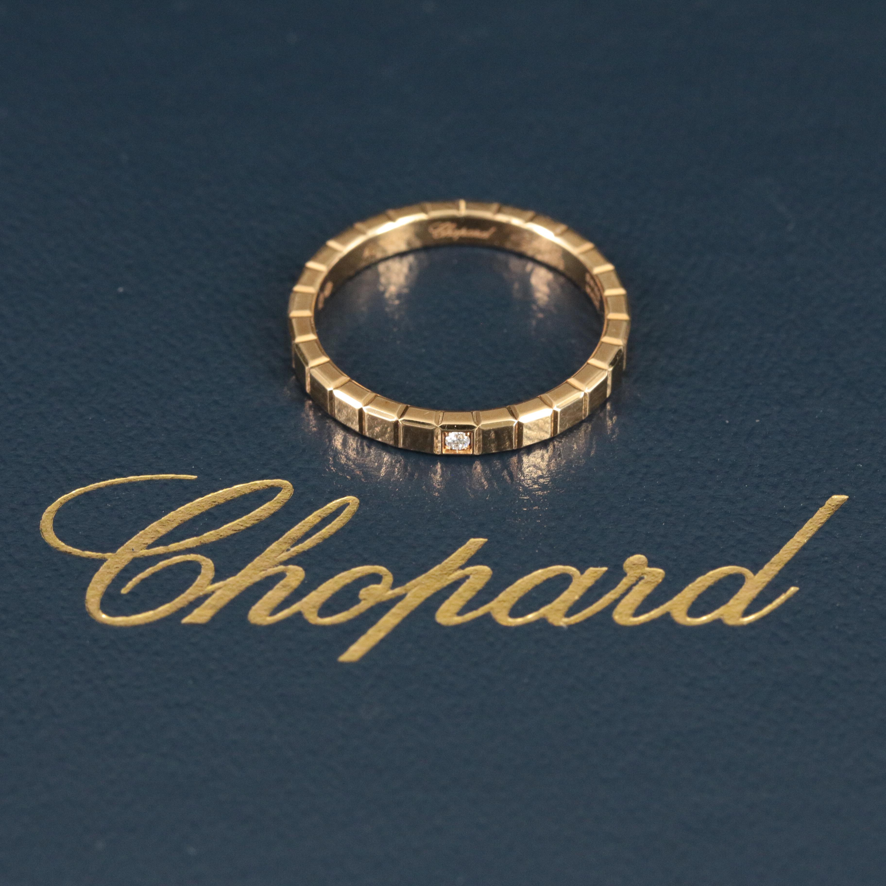 Chopard 'Ice Cube' 18K Band Ring with Diamond Accent
