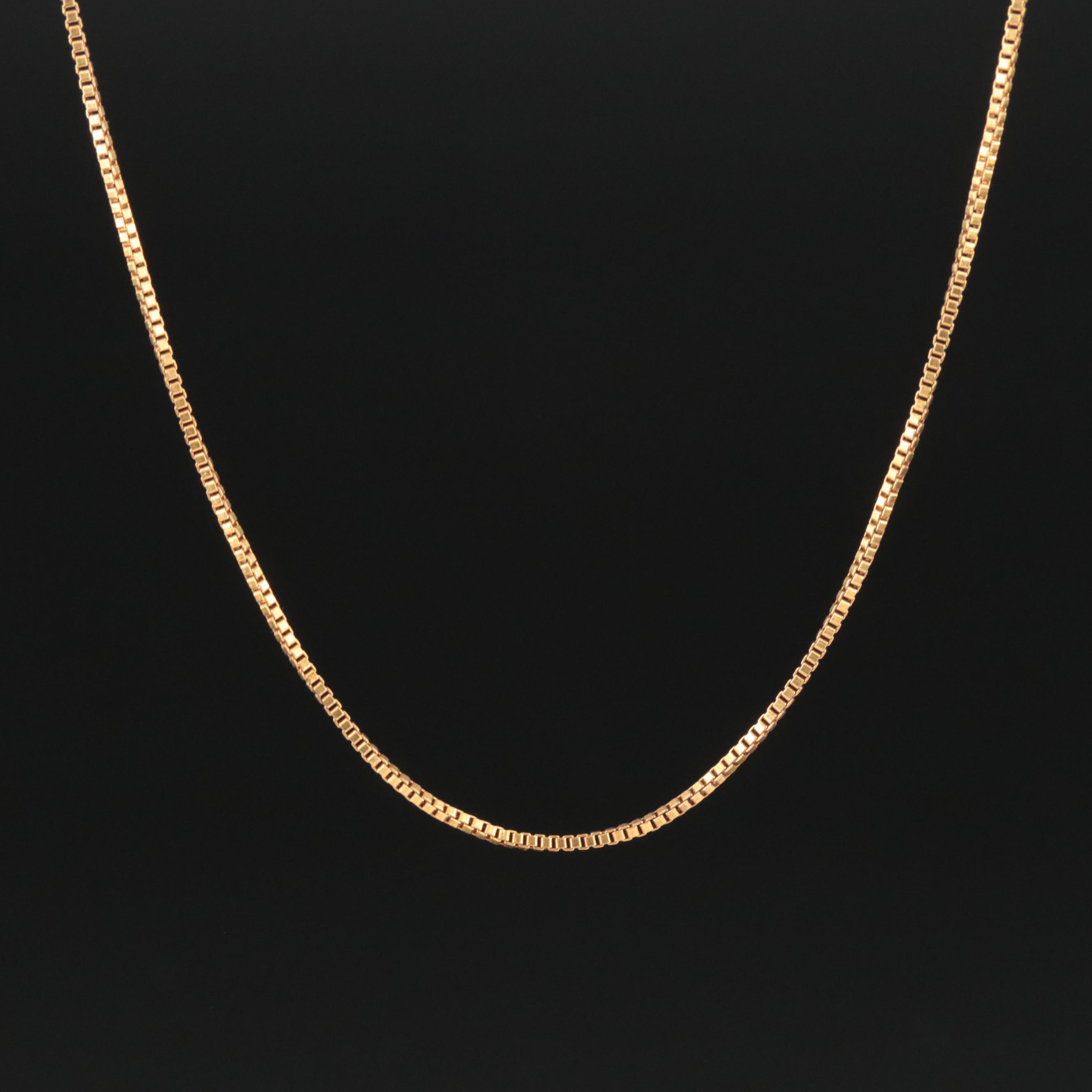 14K Box Chain with 18K Clasp