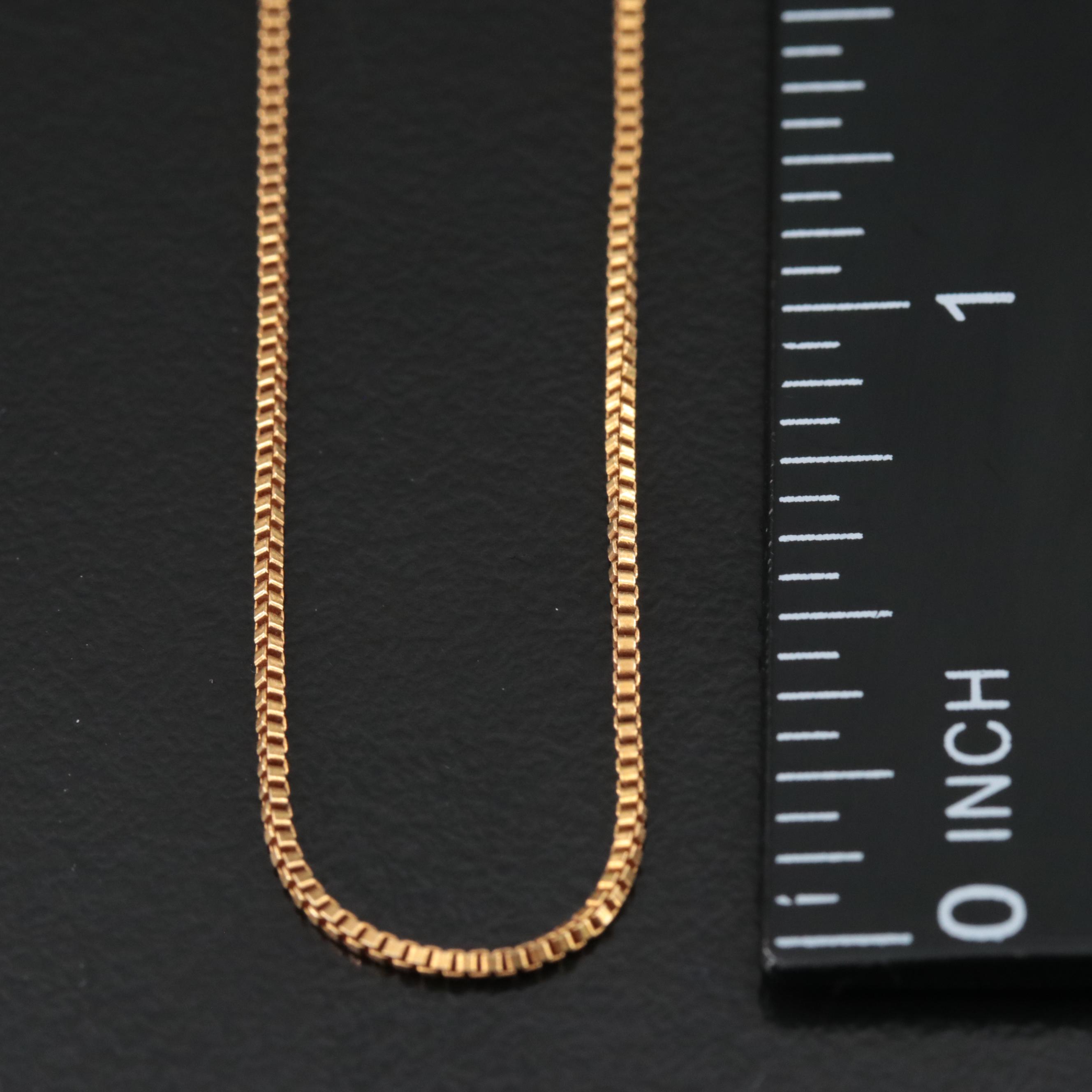 14K Box Chain with 18K Clasp