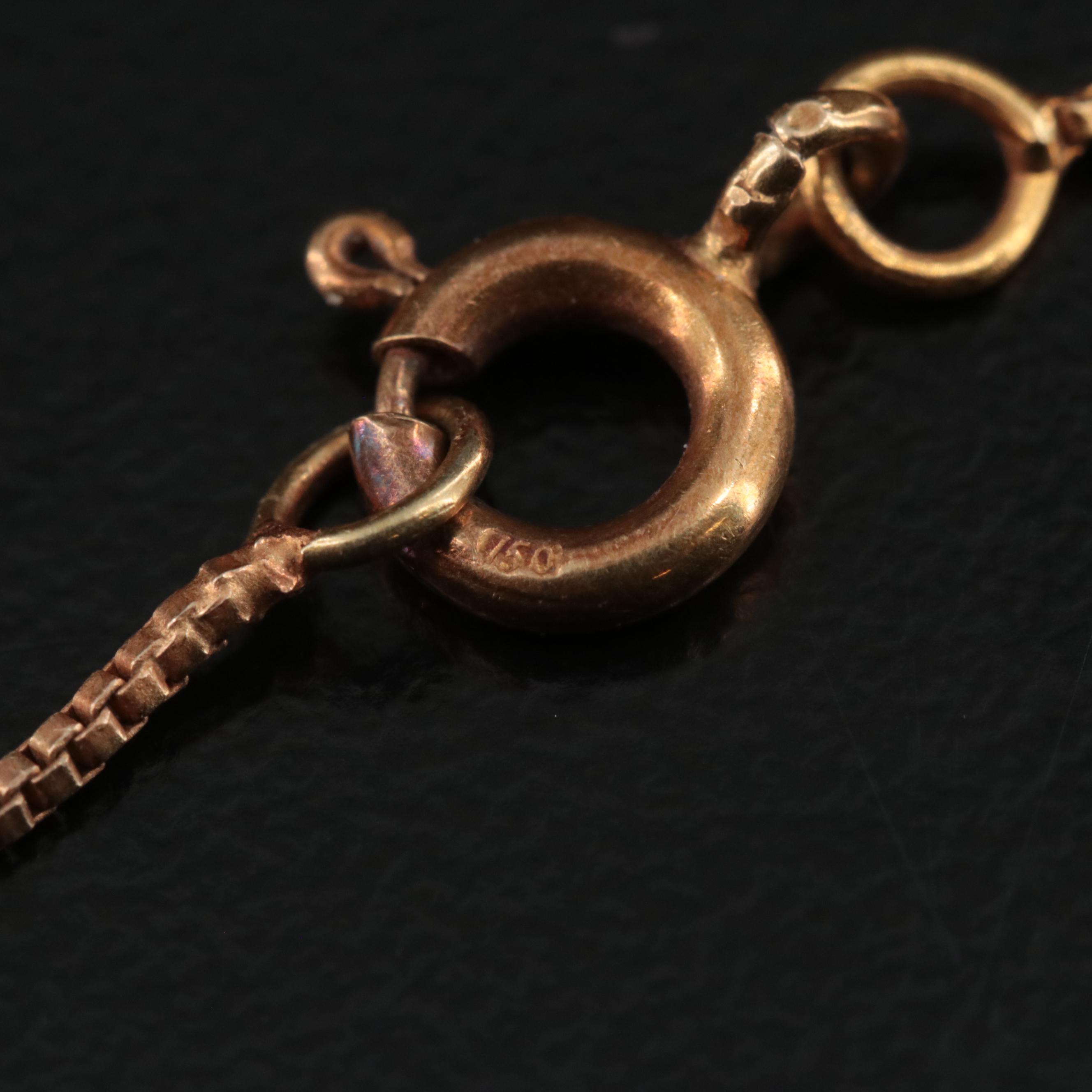 14K Box Chain with 18K Clasp