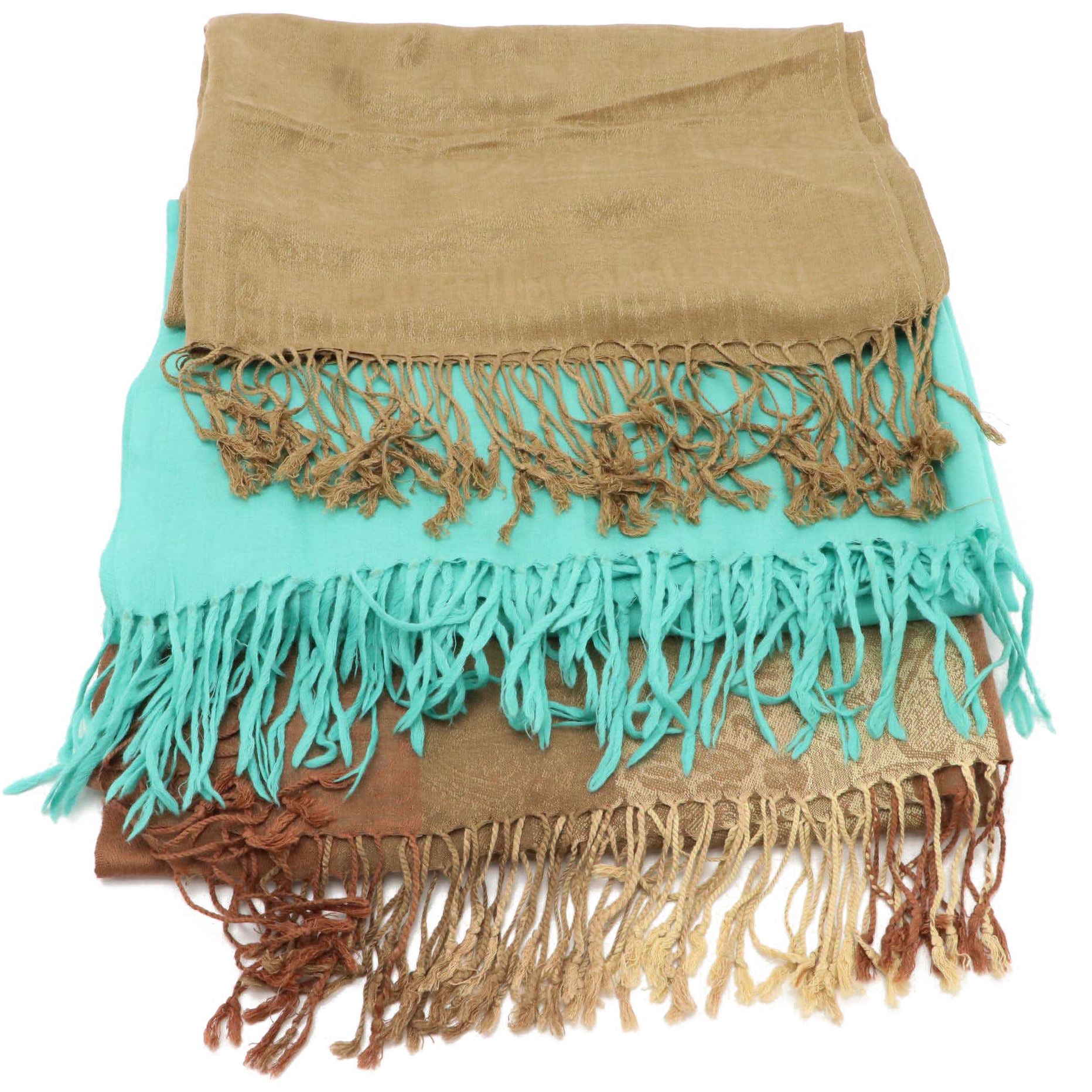 Pashmina Cashmere/Silk and Other Fringe Shawls Including Embroidery