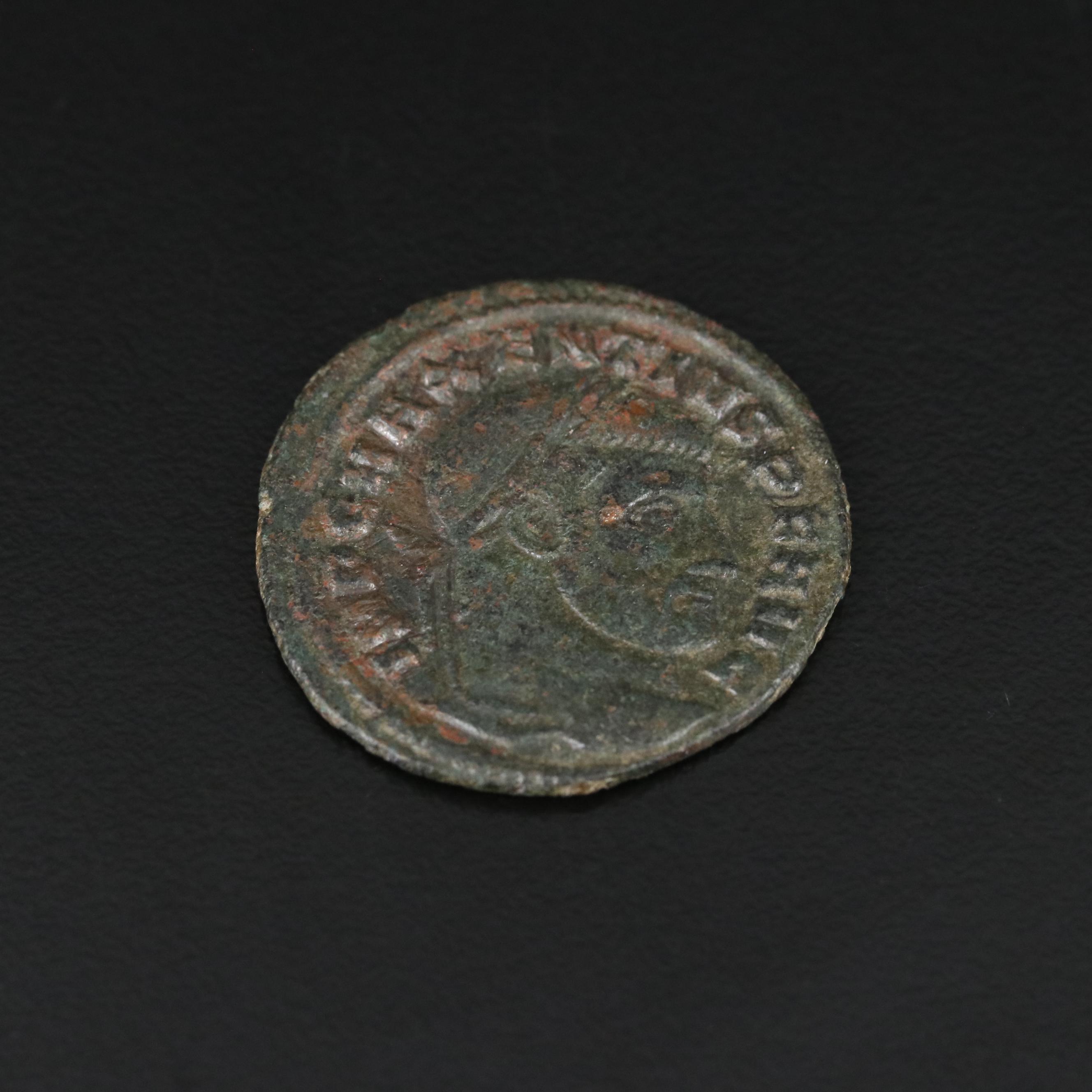 Ancient Roman Imperial Follis Coin of Maxentius, ca. 312 A.D.