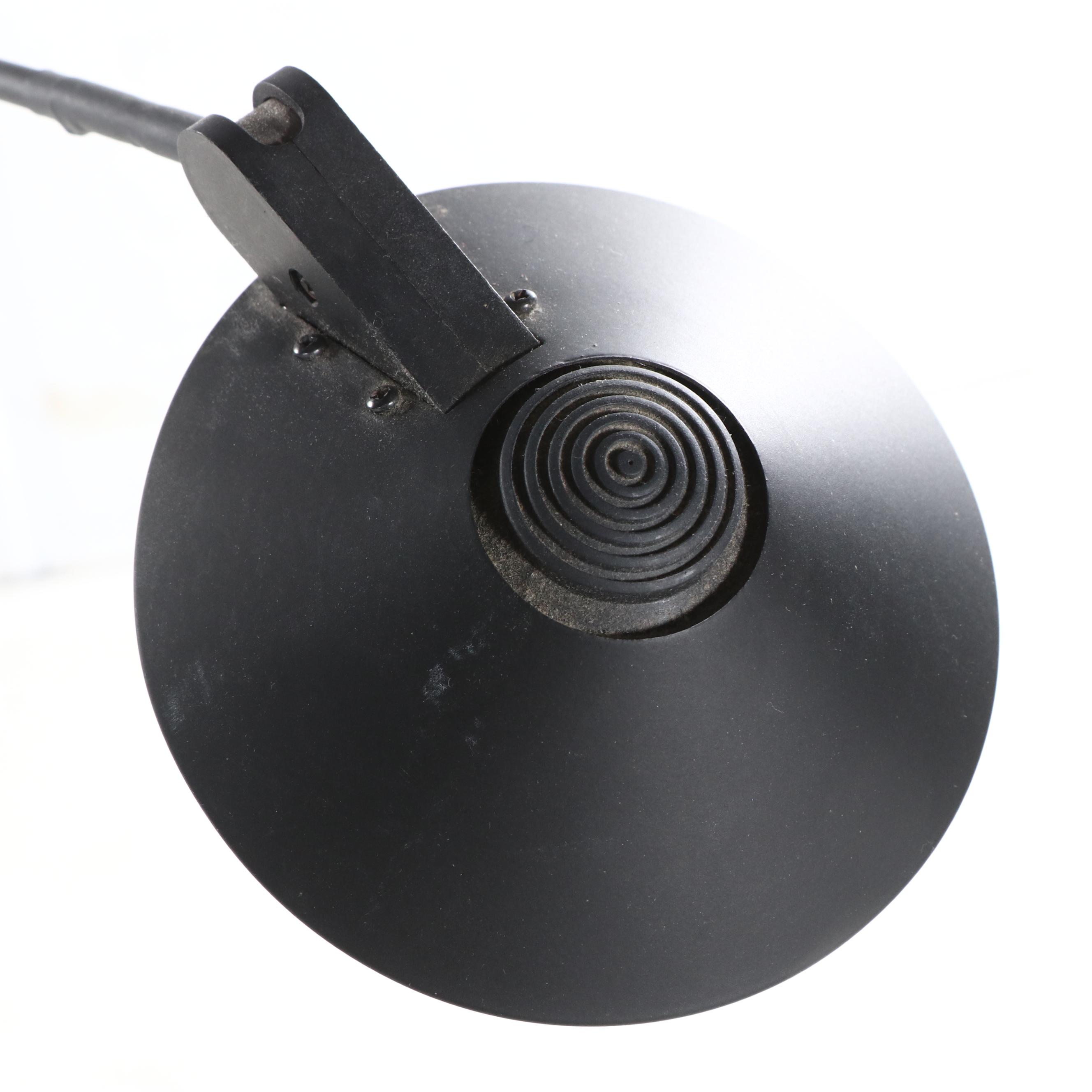 Double Weighted Arm Black Metal Halogen Floor Lamp