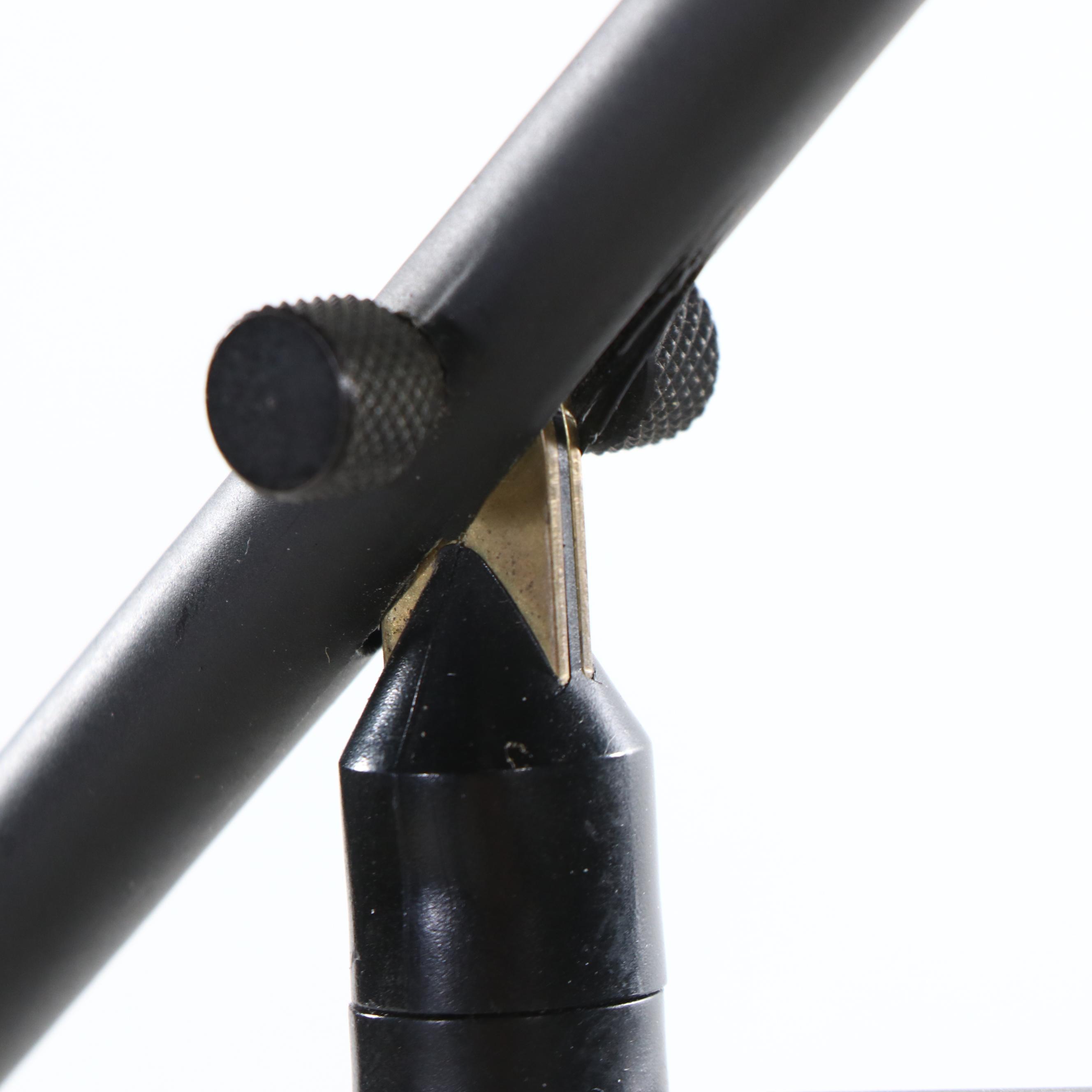 Double Weighted Arm Black Metal Halogen Floor Lamp