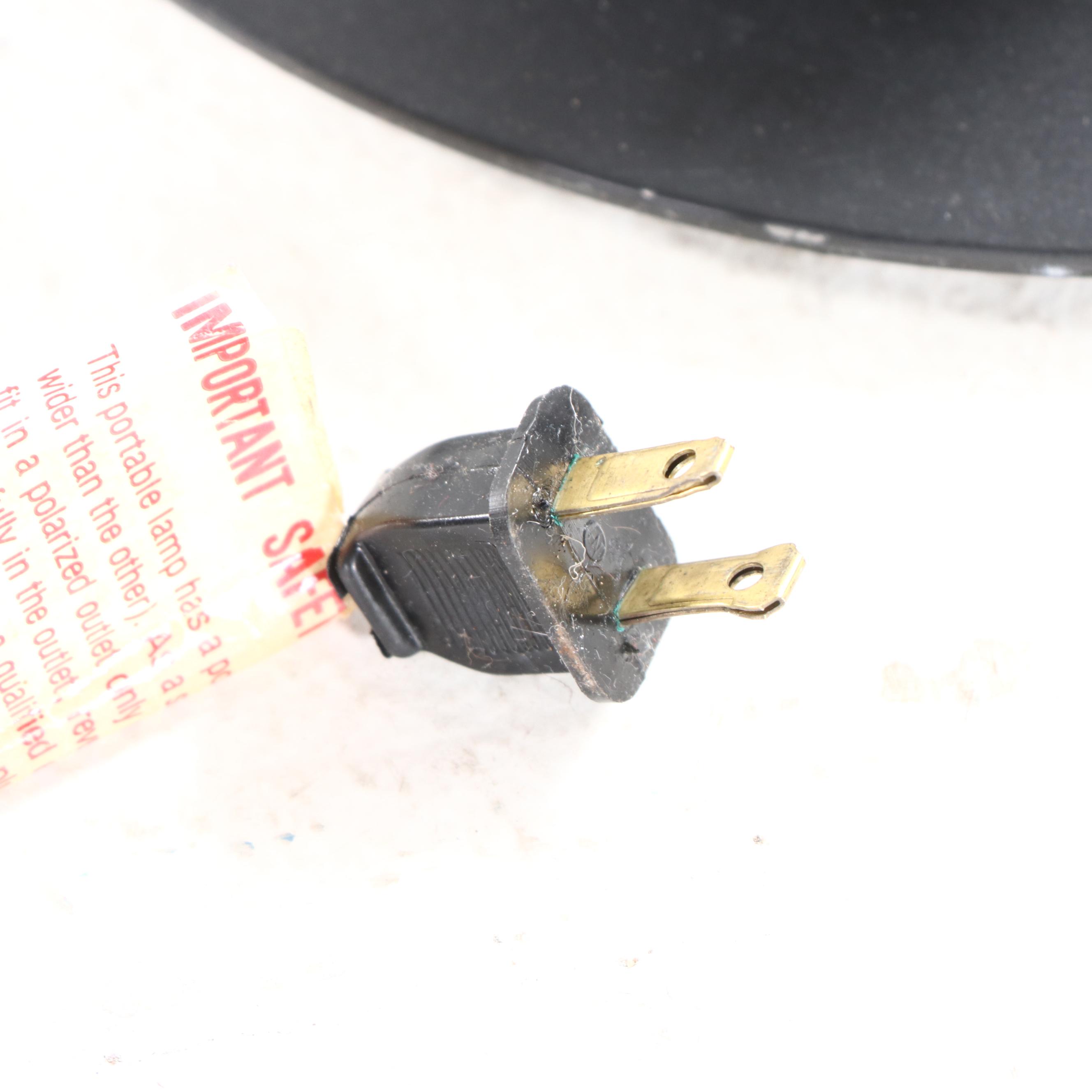 Double Weighted Arm Black Metal Halogen Floor Lamp