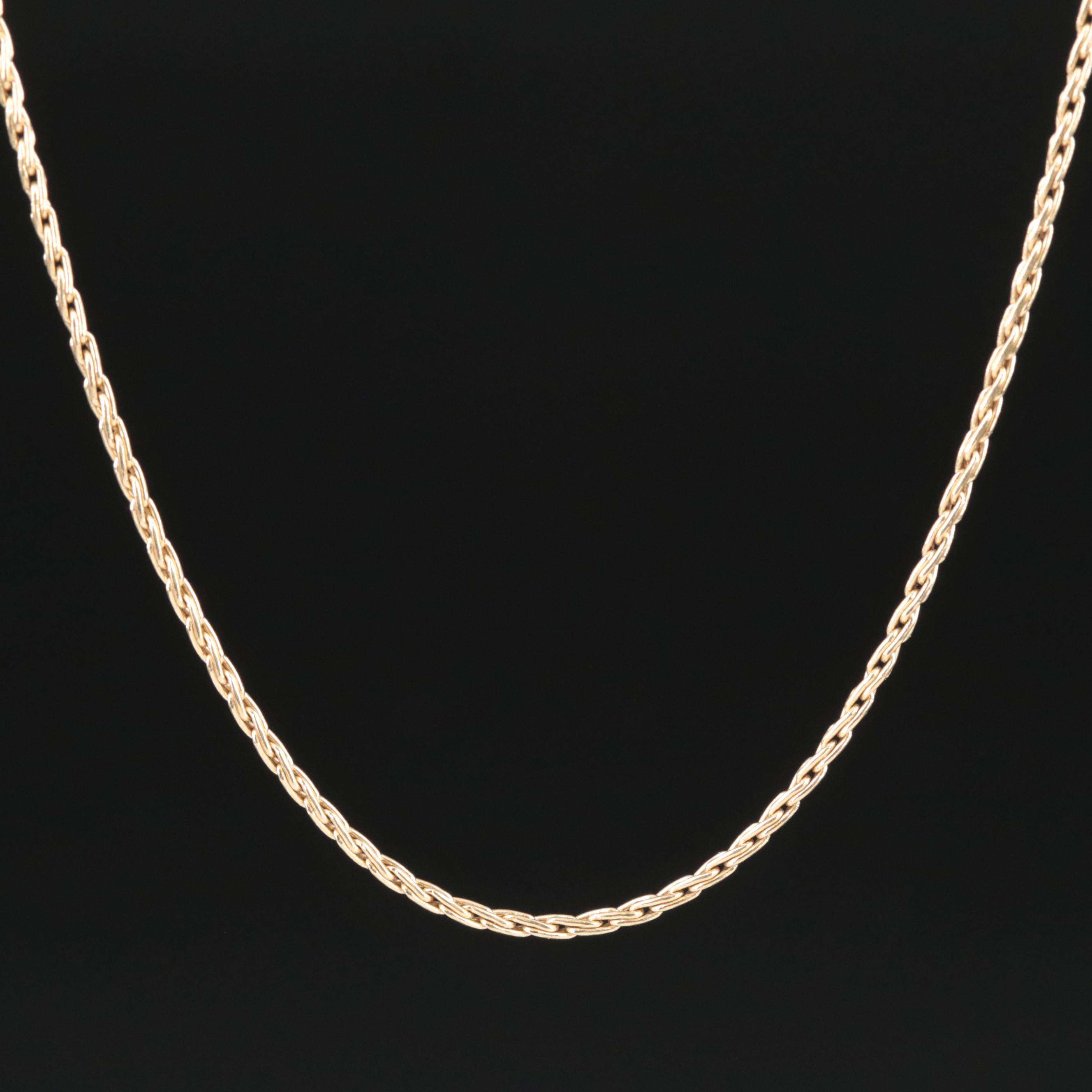 14K Braided Chain Necklace