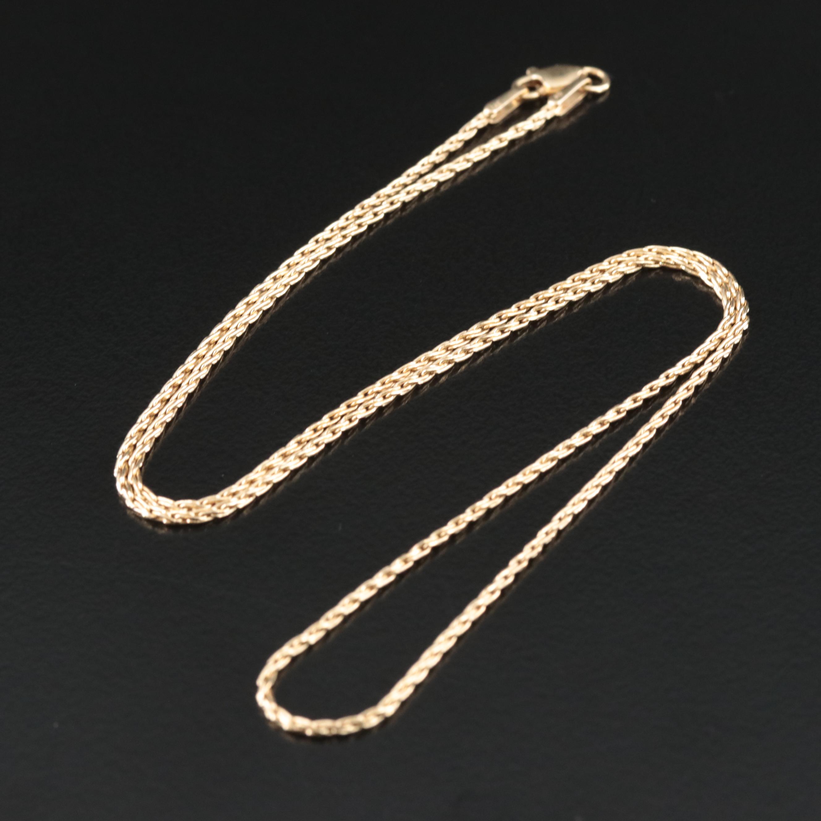 14K Braided Chain Necklace