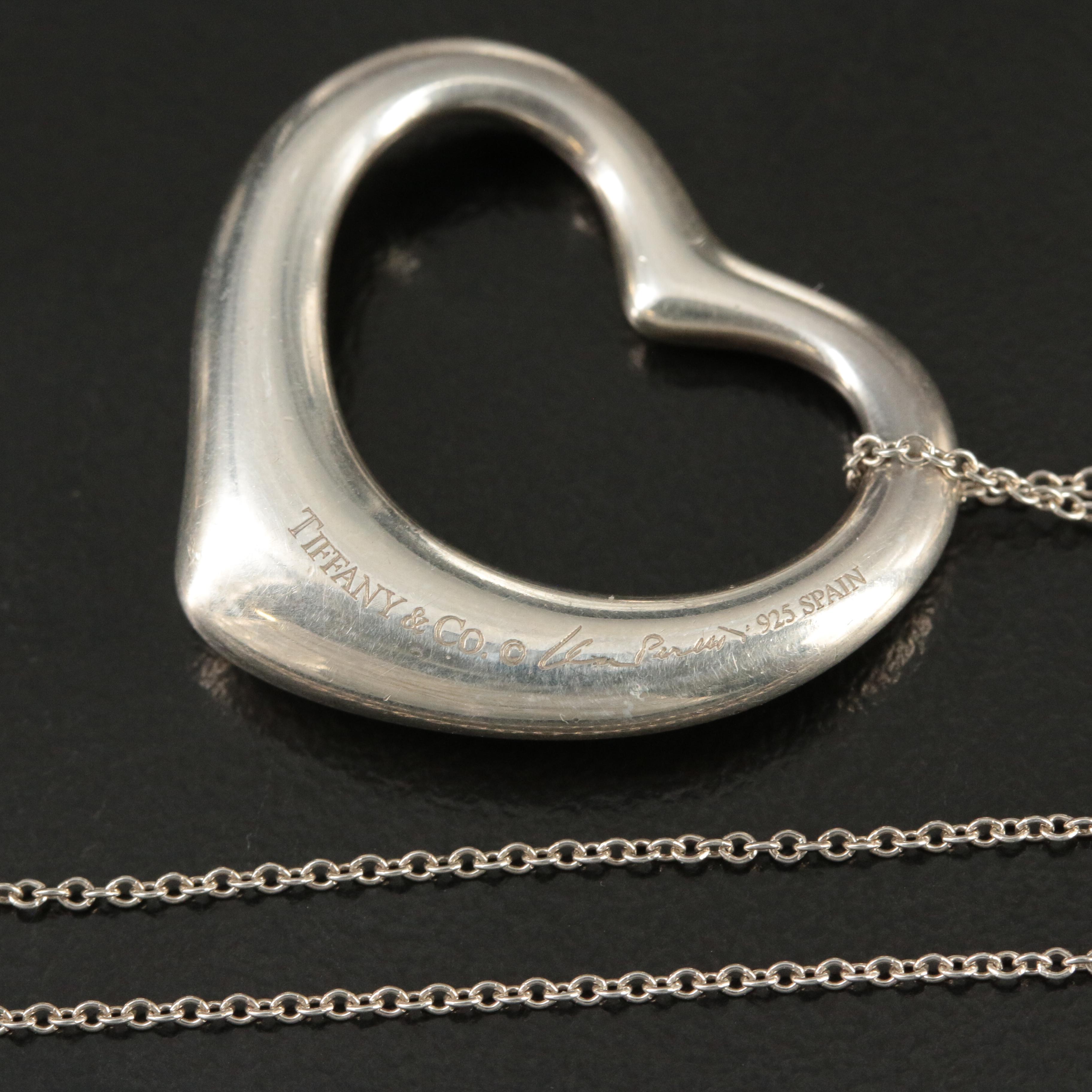 Tiffany & Co. Sterling "Open Heart" Necklace and Ring