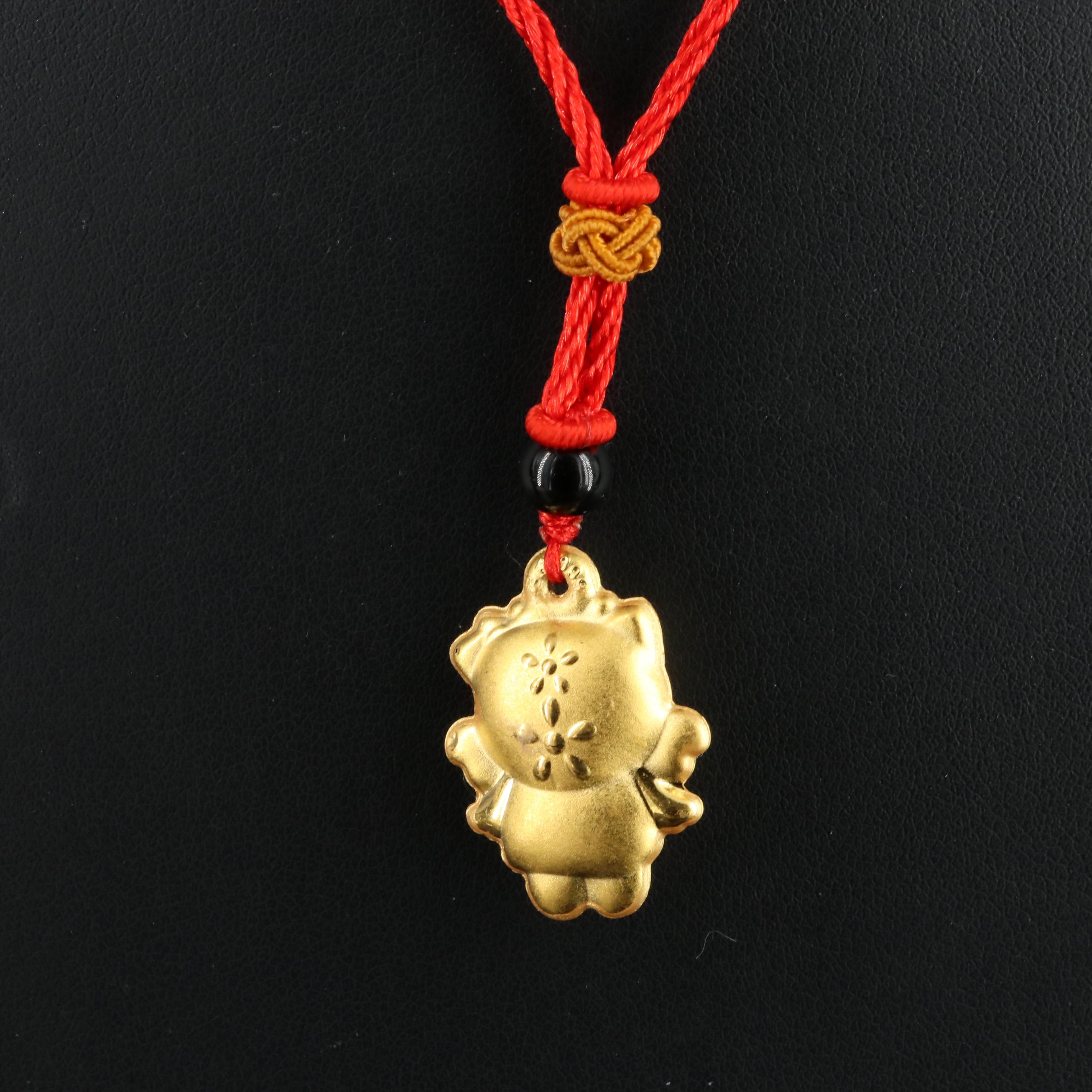 Chalcedony and Enamel Cartoon Characters Pendant on Chord